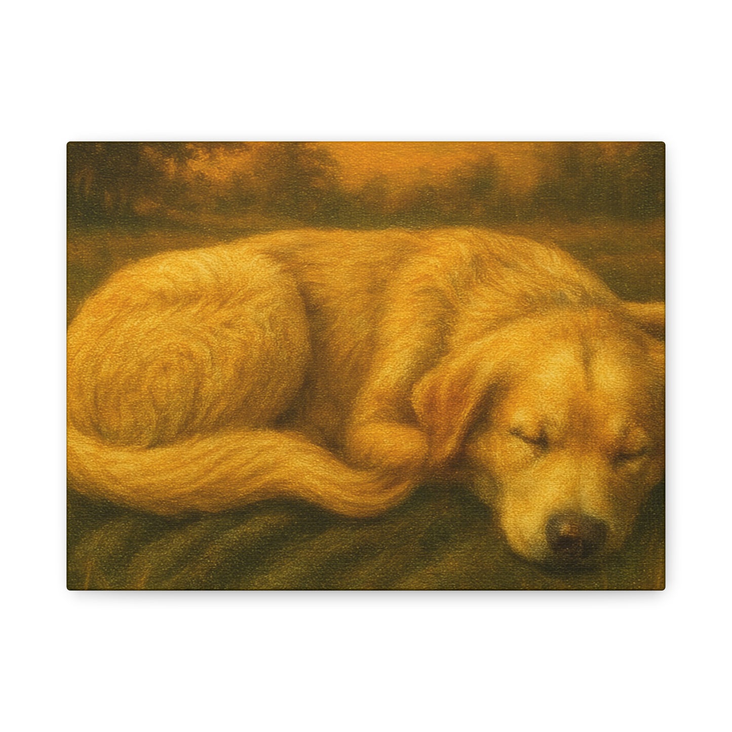 Golden Retriever Art Canvas Print, Dog Lovers Decor, Warm Home Wall Art, Gift for Pet Owners, Relaxing Pet Artwork
