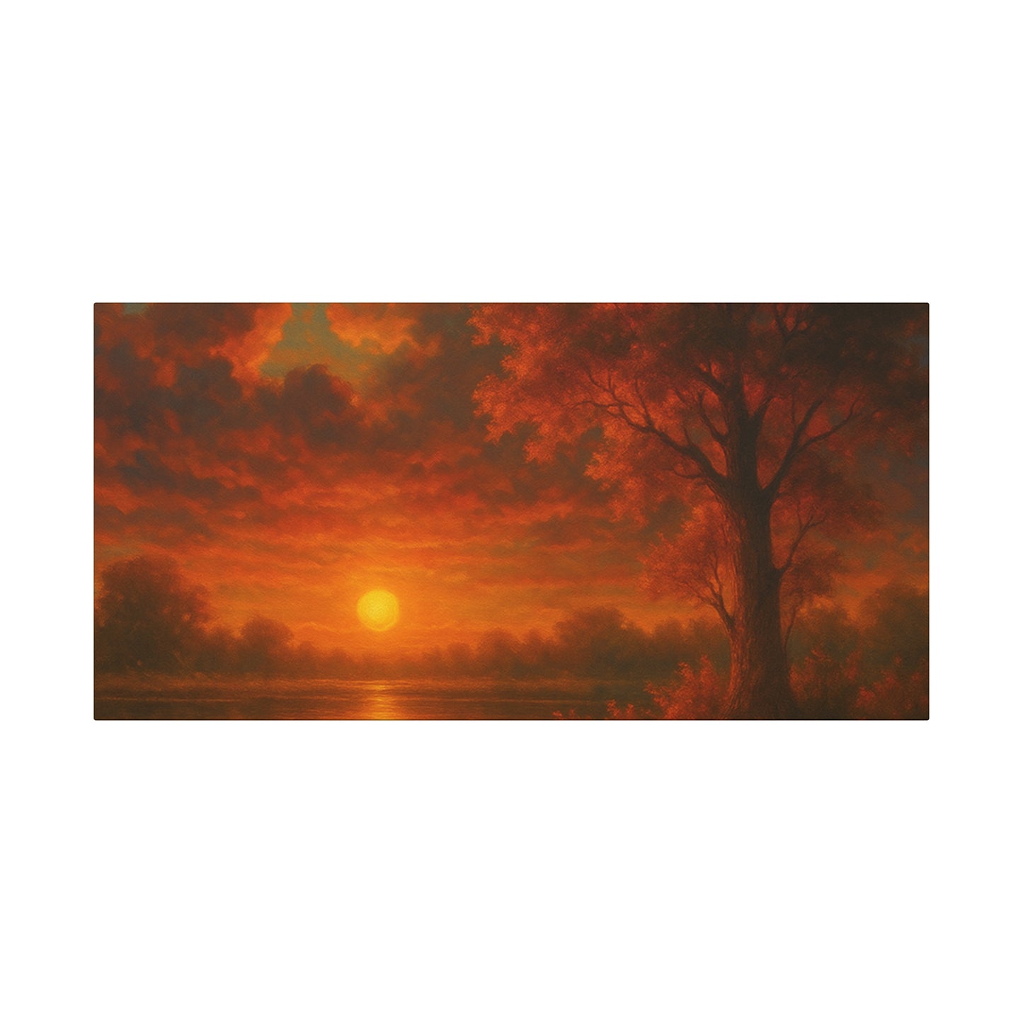 Serene Sunset Canvas Wall Art, Nature Decor, Home Aesthetic, Gift for Art Lovers, Inspiring Wall Hanging, Living Room Decoration