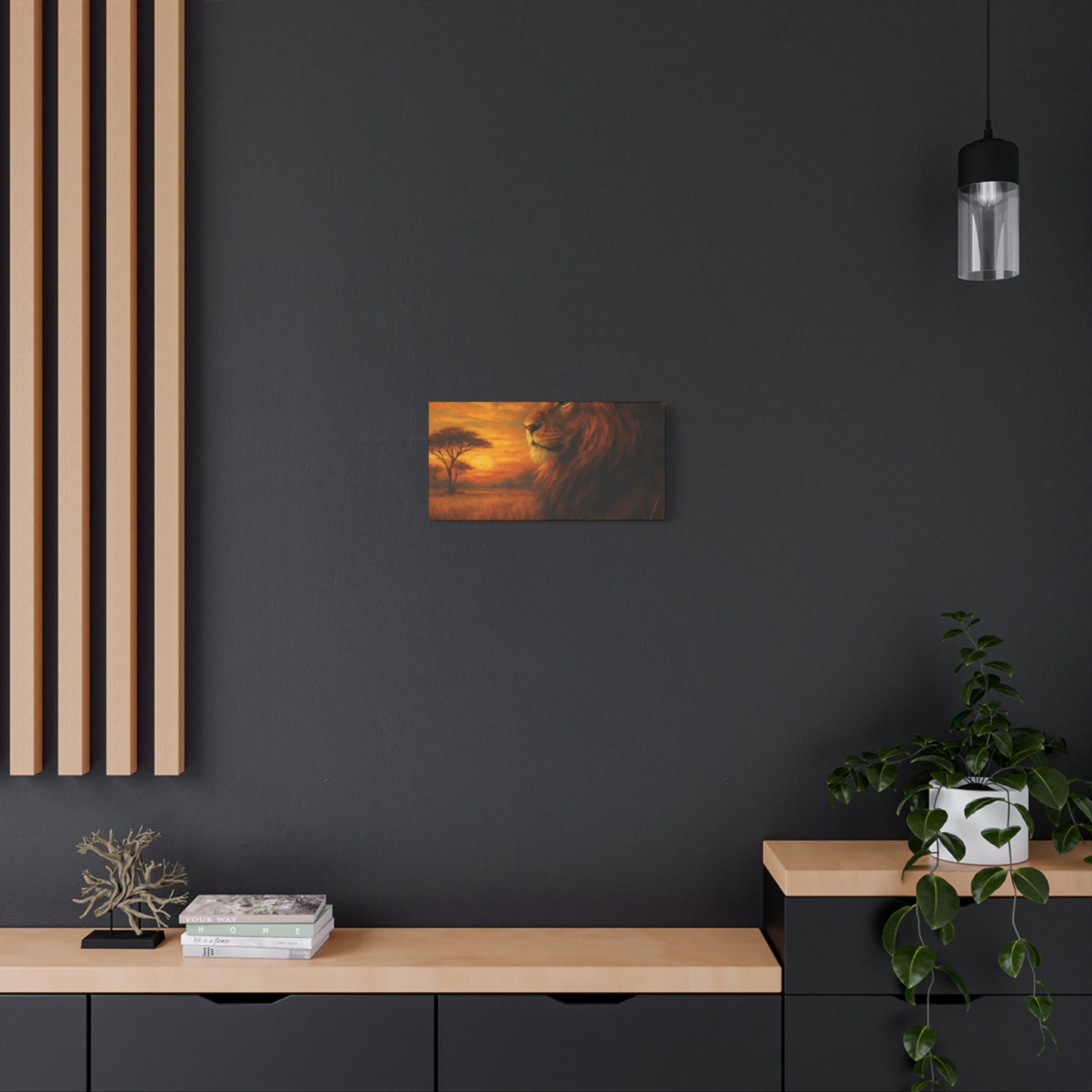 King of the Savanna - Lion Sunset Canvas