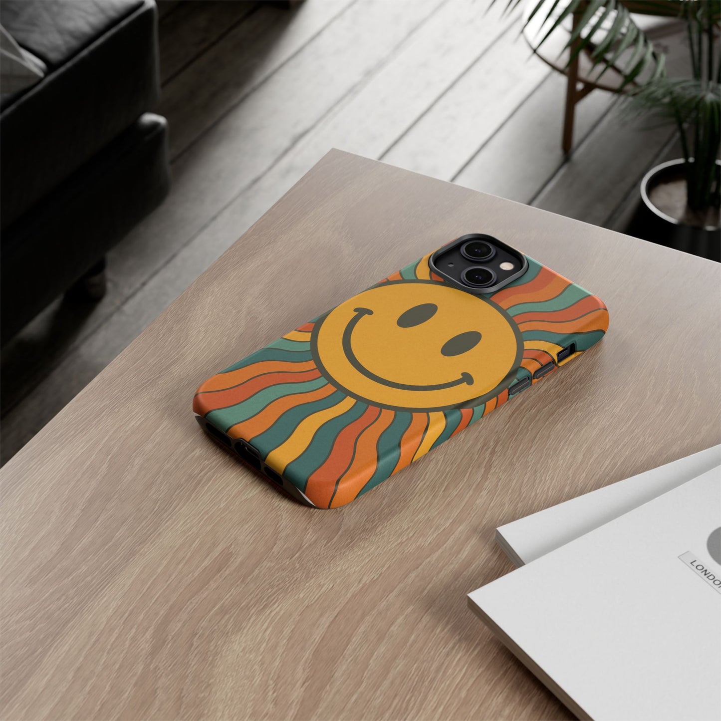 Colorful Smiley Phone Case, Retro Vibe Phone Cover, Cute Gift for Kids and Adults, Fun Protector for Everyday Use, Eco-Friendly Merchandise