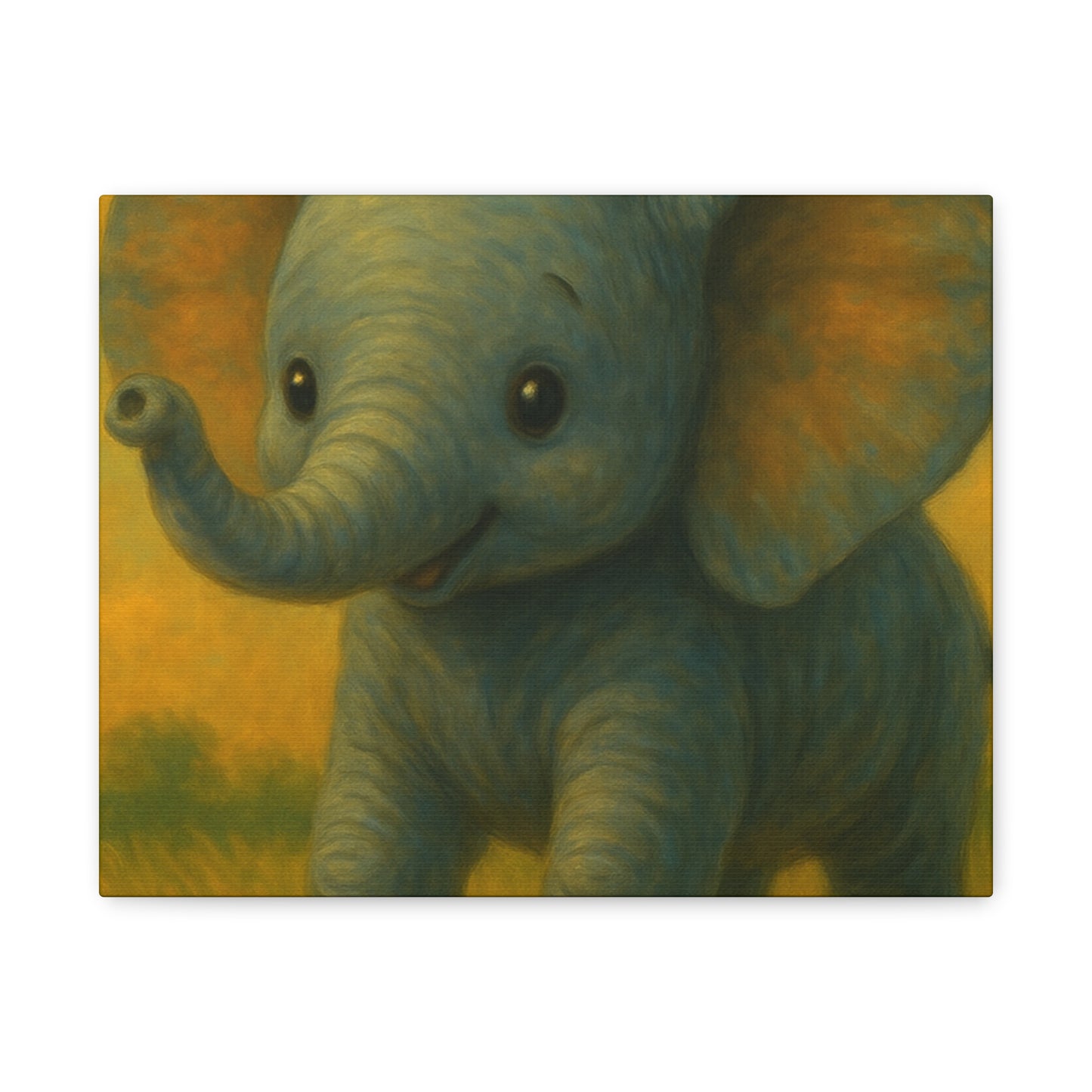 Elephant Canvas Art Print, Cute Nursery Wall Decor, Kids Room Art, Baby Shower Gift, Animal Lover Gift