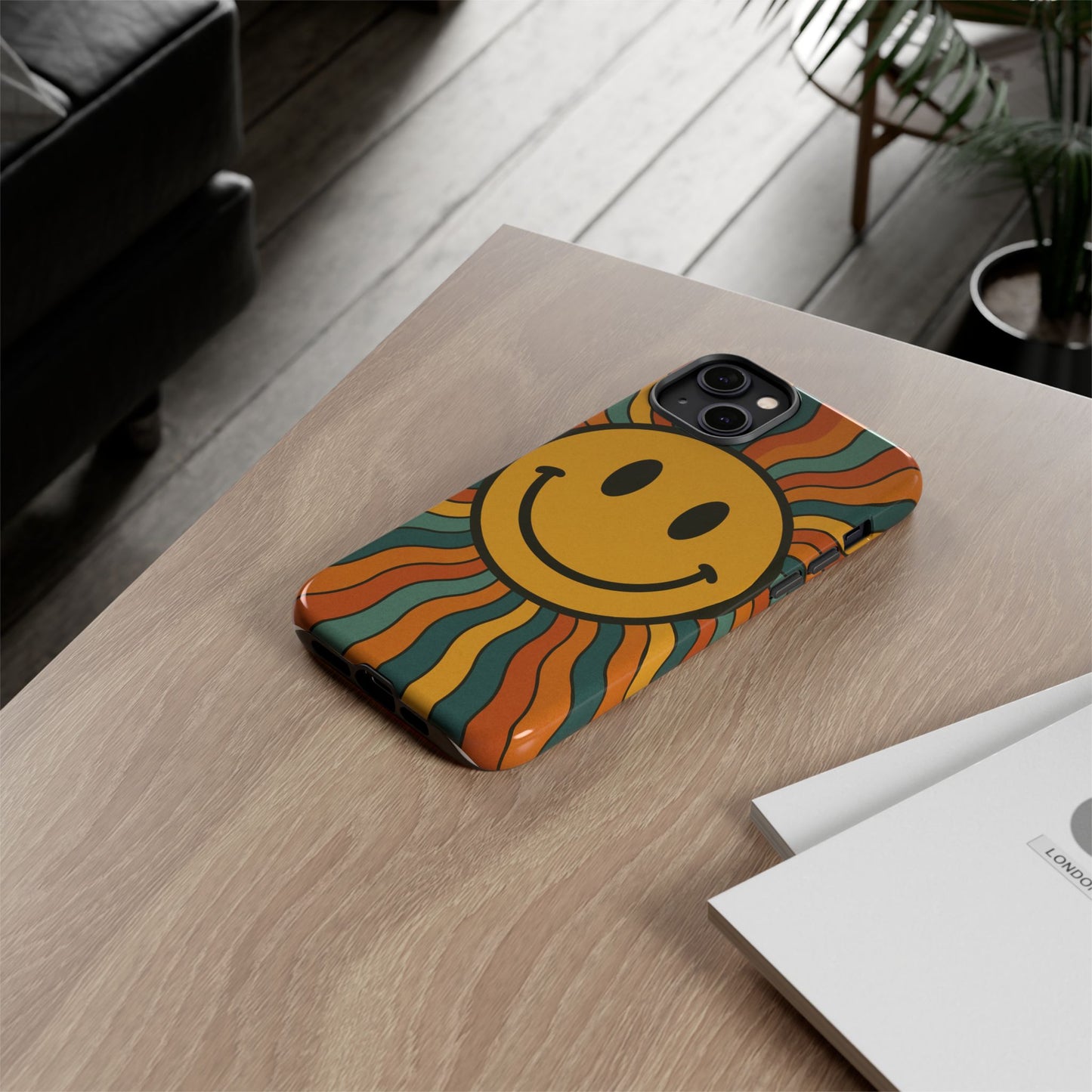 Colorful Smiley Phone Case, Retro Vibe Phone Cover, Cute Gift for Kids and Adults, Fun Protector for Everyday Use, Eco-Friendly Merchandise