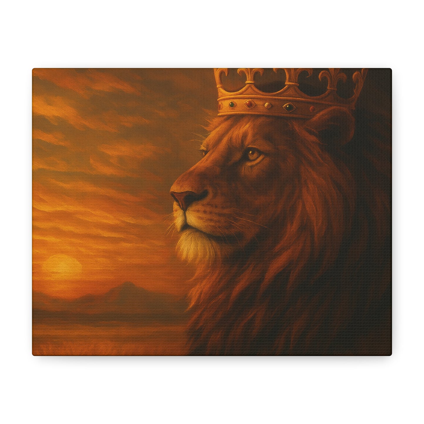 Majestic Lion Canvas Print, Animal Wall Art, Home Decor, Crowned Lion Artwork, Gift for Animal Lovers, Safari Themed Room