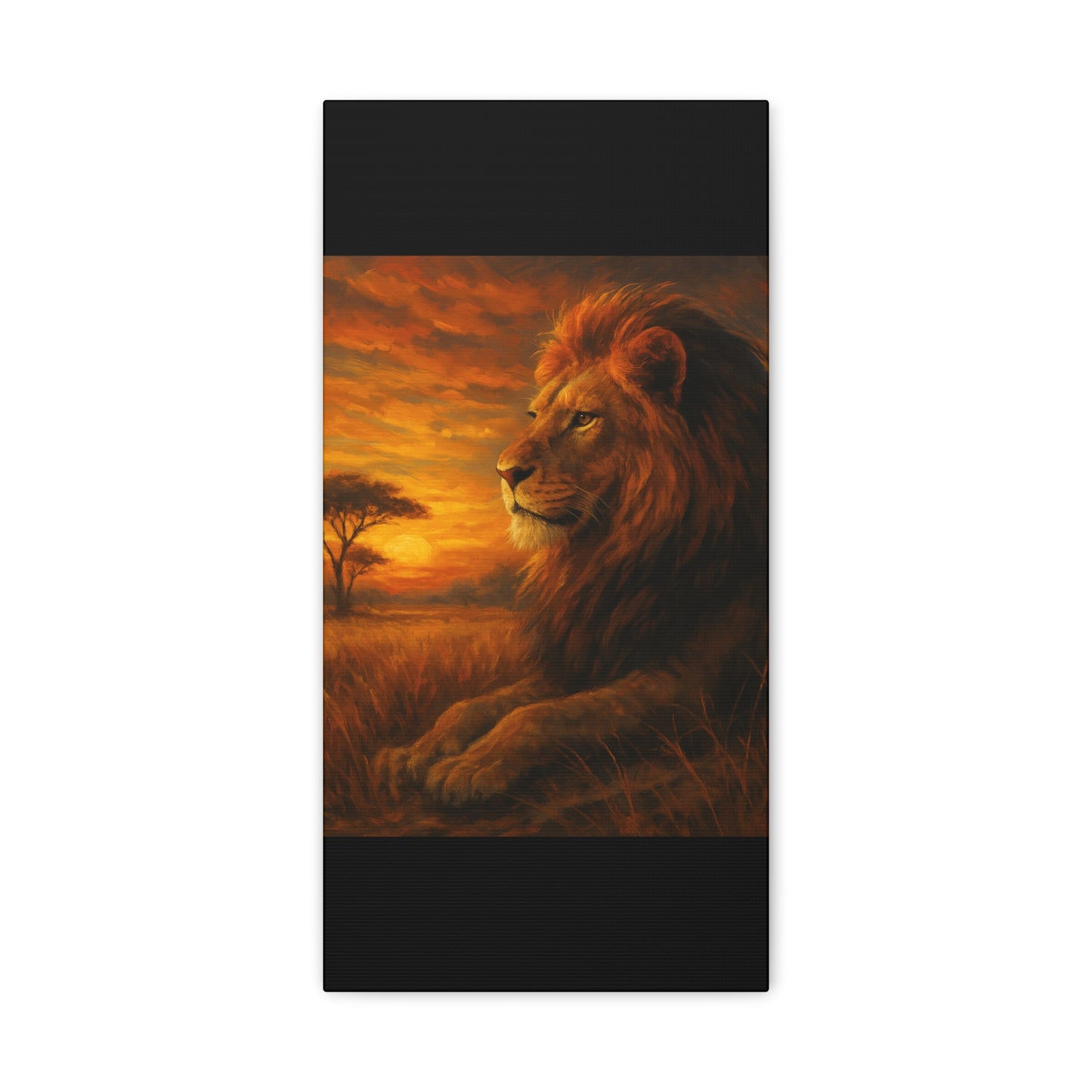 King of the Savanna - Lion Sunset Canvas