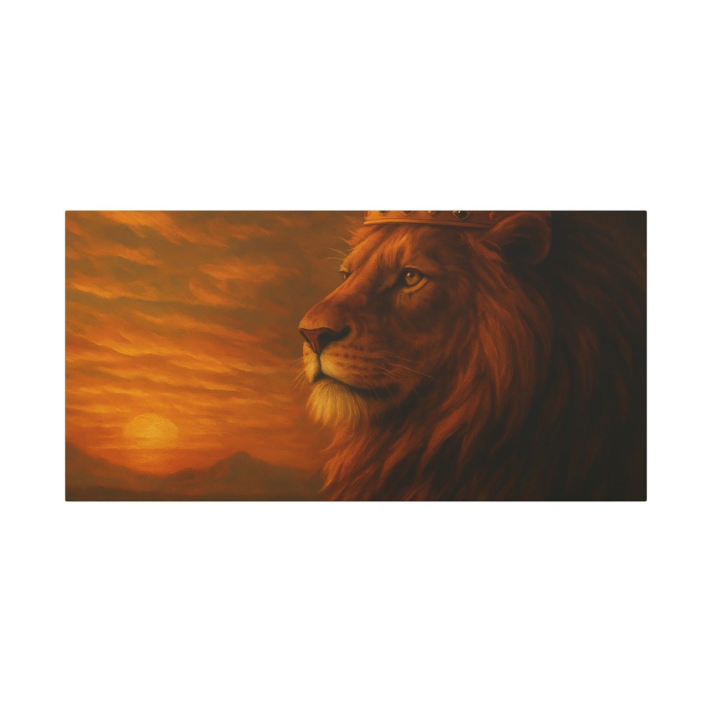 Majestic Lion Canvas Print, Animal Wall Art, Home Decor, Crowned Lion Artwork, Gift for Animal Lovers, Safari Themed Room