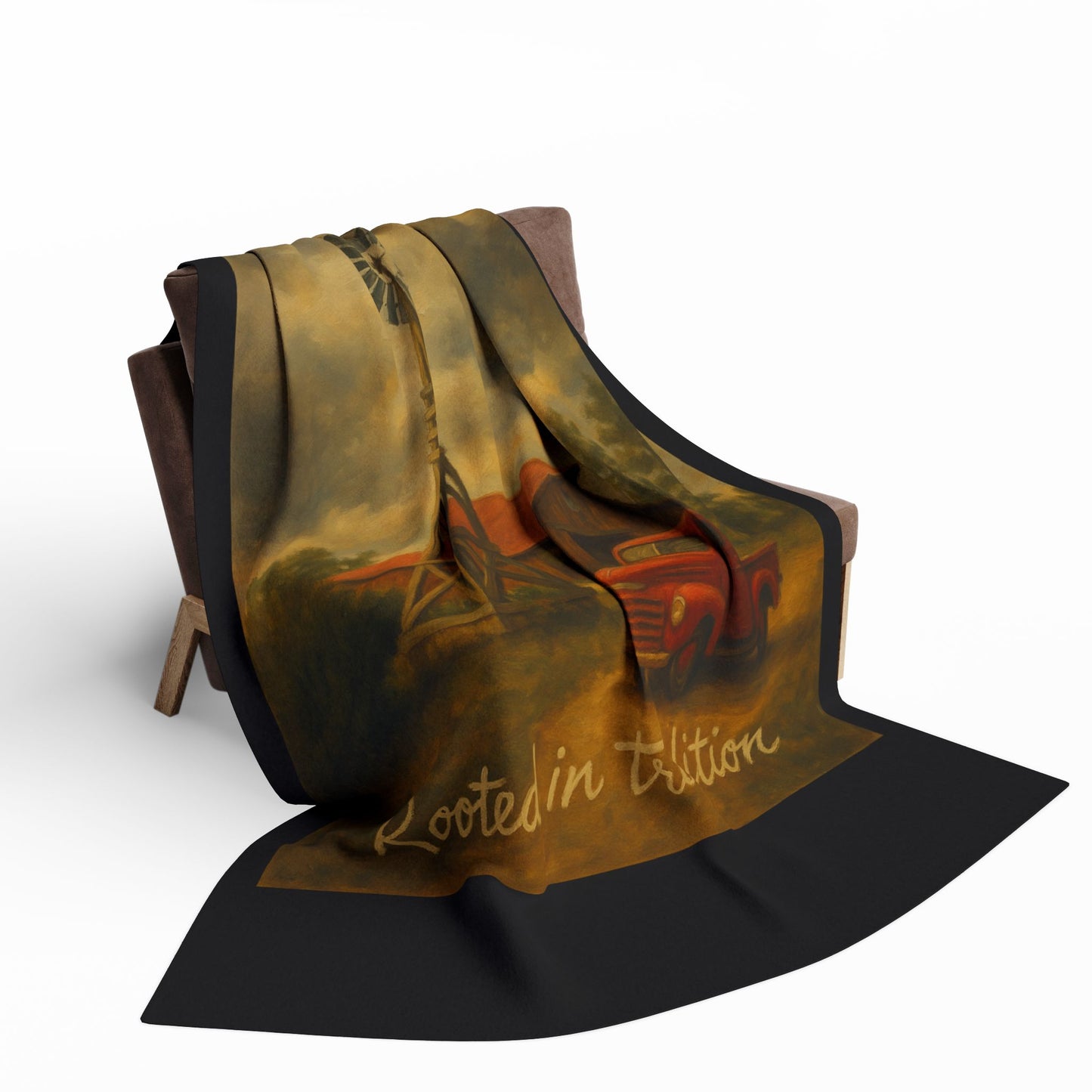 Cozy Rustic Blanket with Truck Design, Perfect for Home Decor, Gifts, Camping, Festivals, and Cozy Nights