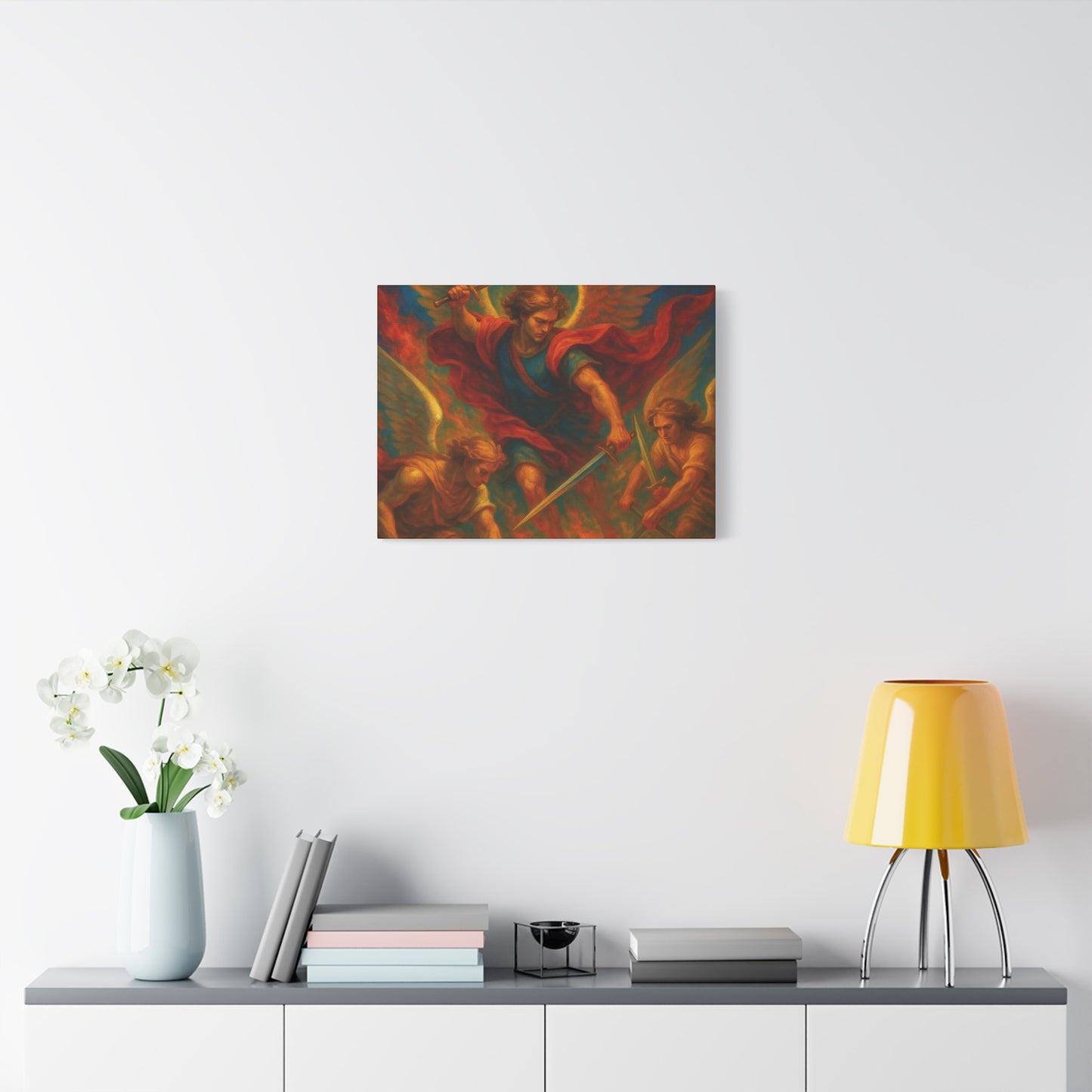 Divine Art Canvas, St Michael Wall Decor, Spiritual Home Decor, Inspirational Gift, Saint Art Print, Religious Wall Art