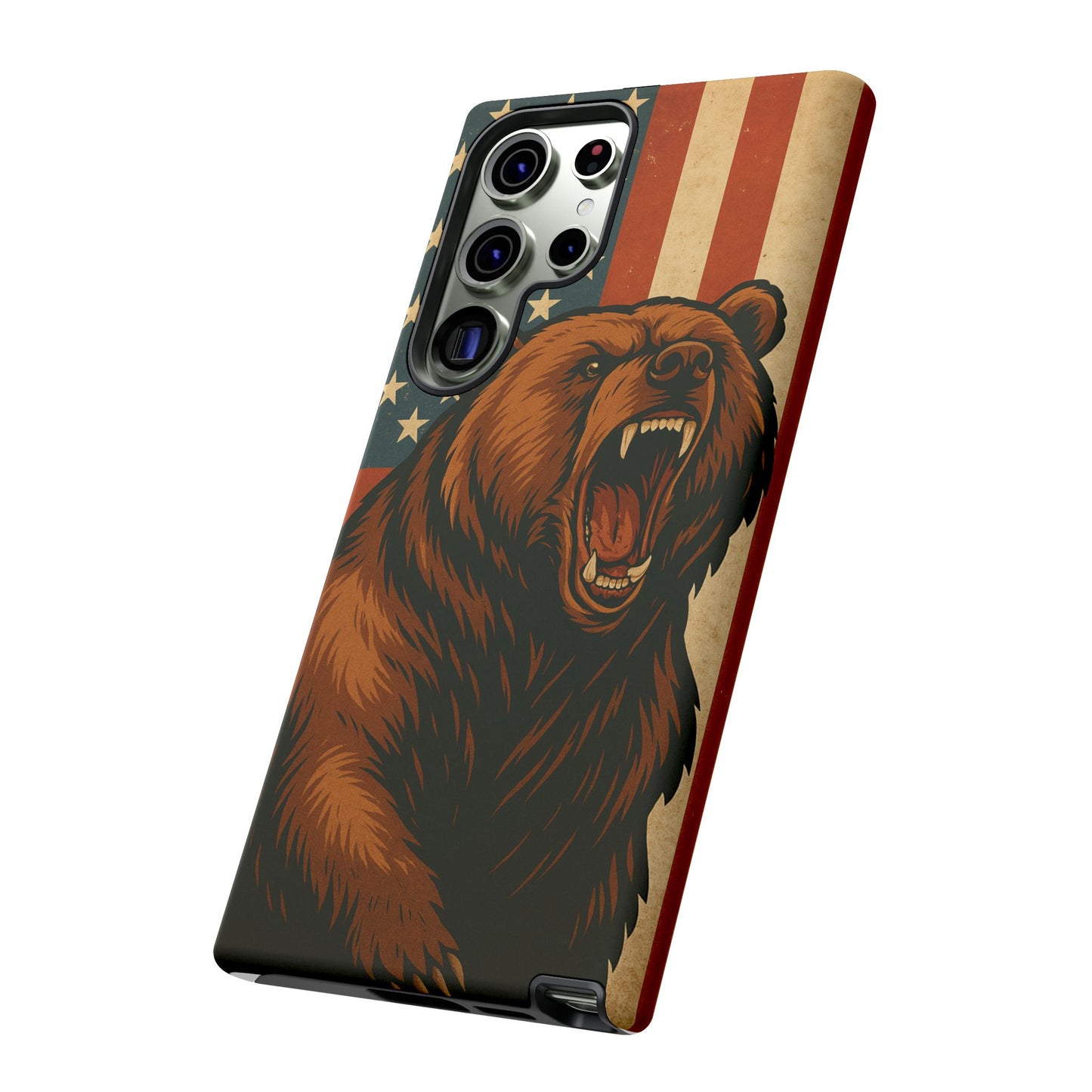 Tough Cases - Patriotic Bear Phone Case, Custom Phone Cover, Strong Protective Case, USA Flag Design, Gift for Outdoors Lovers