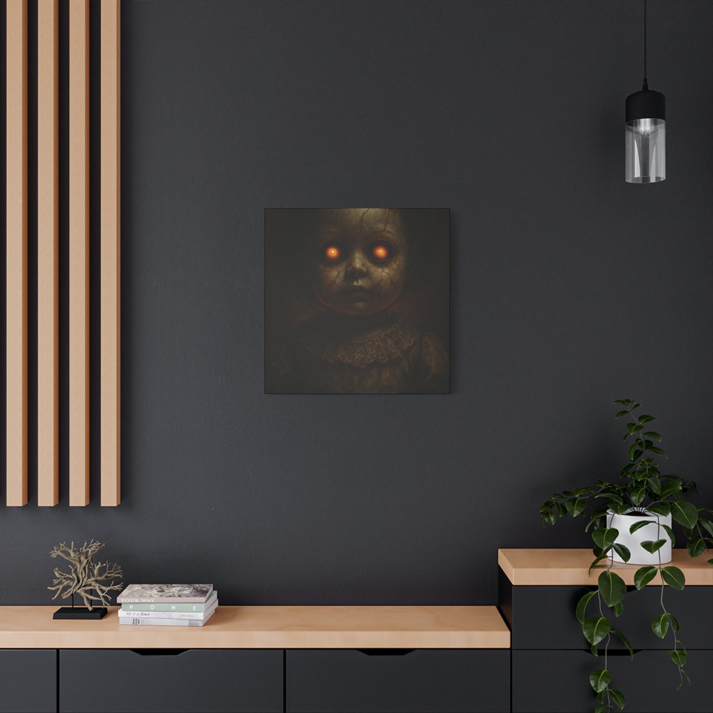 Eerie Artwork Canvas, Horror Decor, Creepy Wall Art, Spooky Gift, Haunted Home Decoration