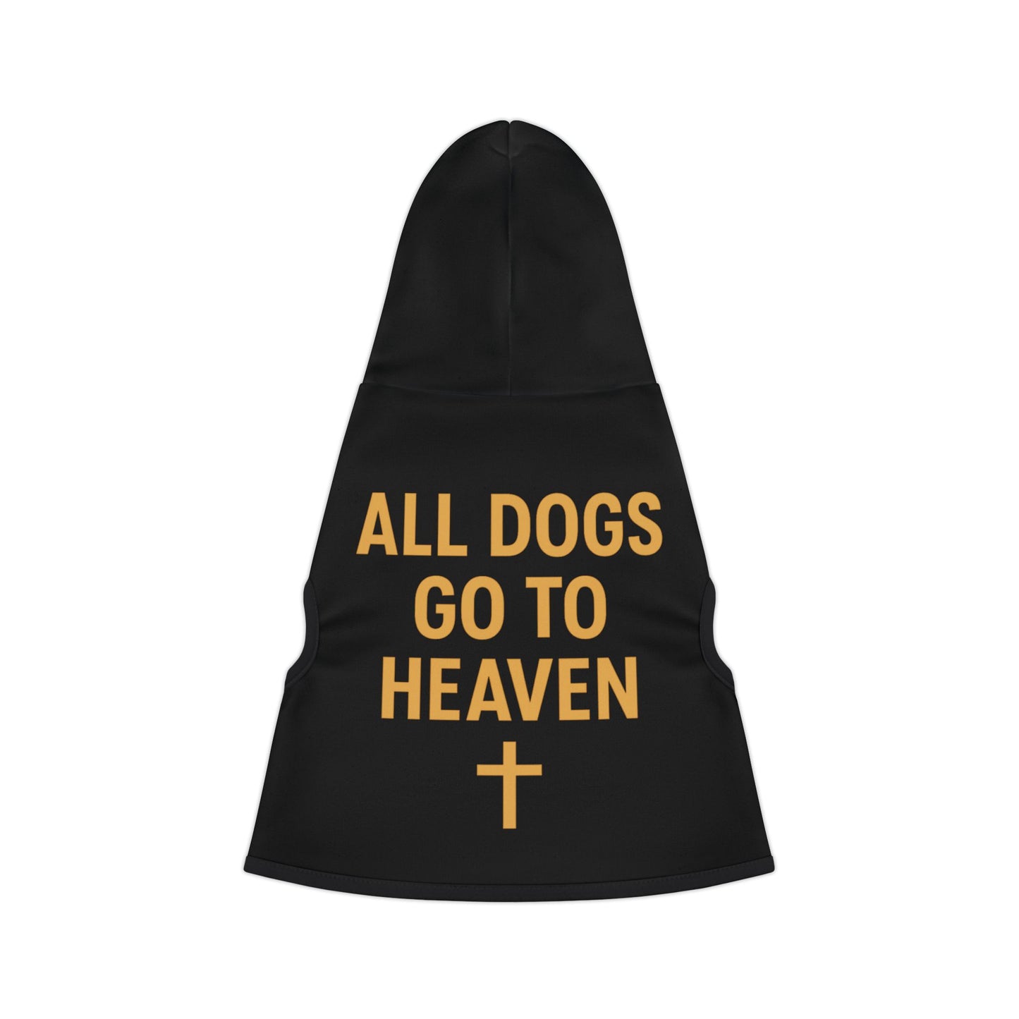 All Dogs Go to Heaven Pet Hoodie – Inspirational Gold Cross Dog & Cat Outfit