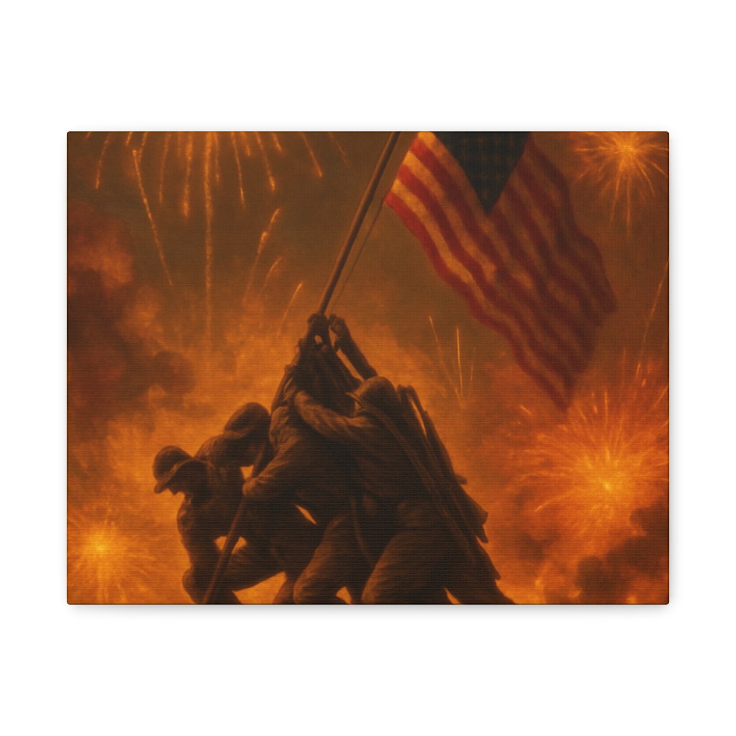 Patriotic Matte Canvas Wall Art, Military Tribute Decor, Independence Day Decoration, Veteran's Day Gift, Home Gallery Display