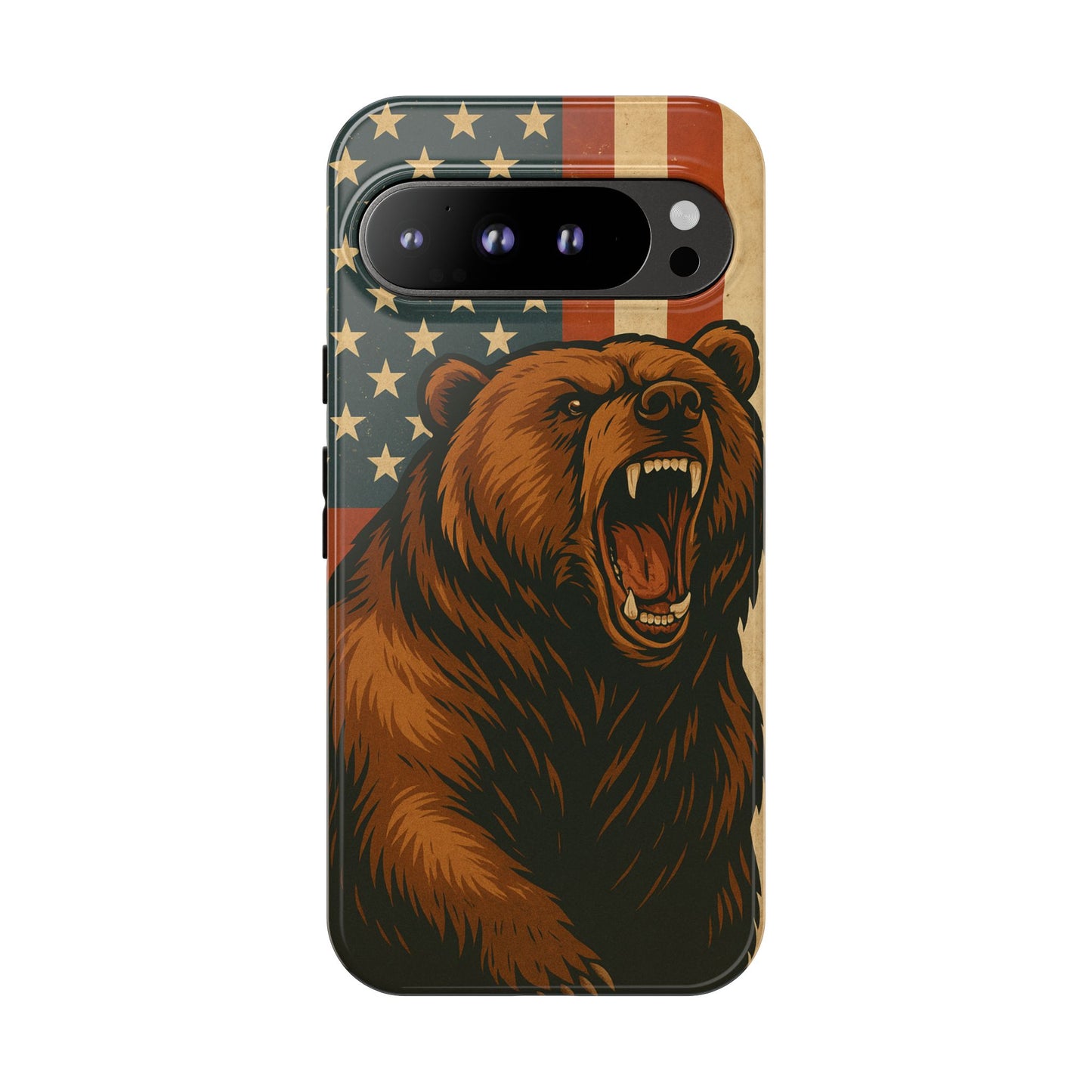 Tough Cases - Patriotic Bear Phone Case, Custom Phone Cover, Strong Protective Case, USA Flag Design, Gift for Outdoors Lovers