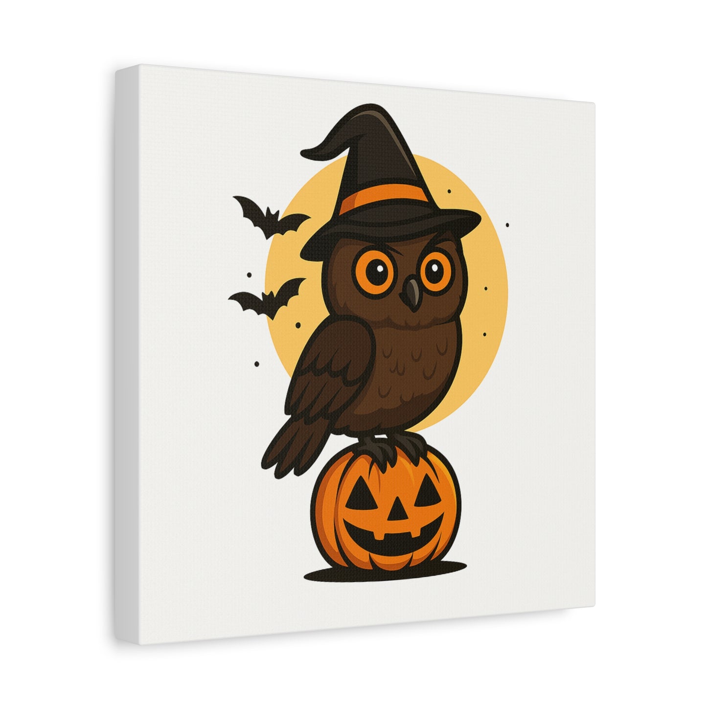 Halloween Owl Canvas Art, Fall Decor, Pumpkin Wall Decor, Spooky Home Decoration, Kids Room Wall Art