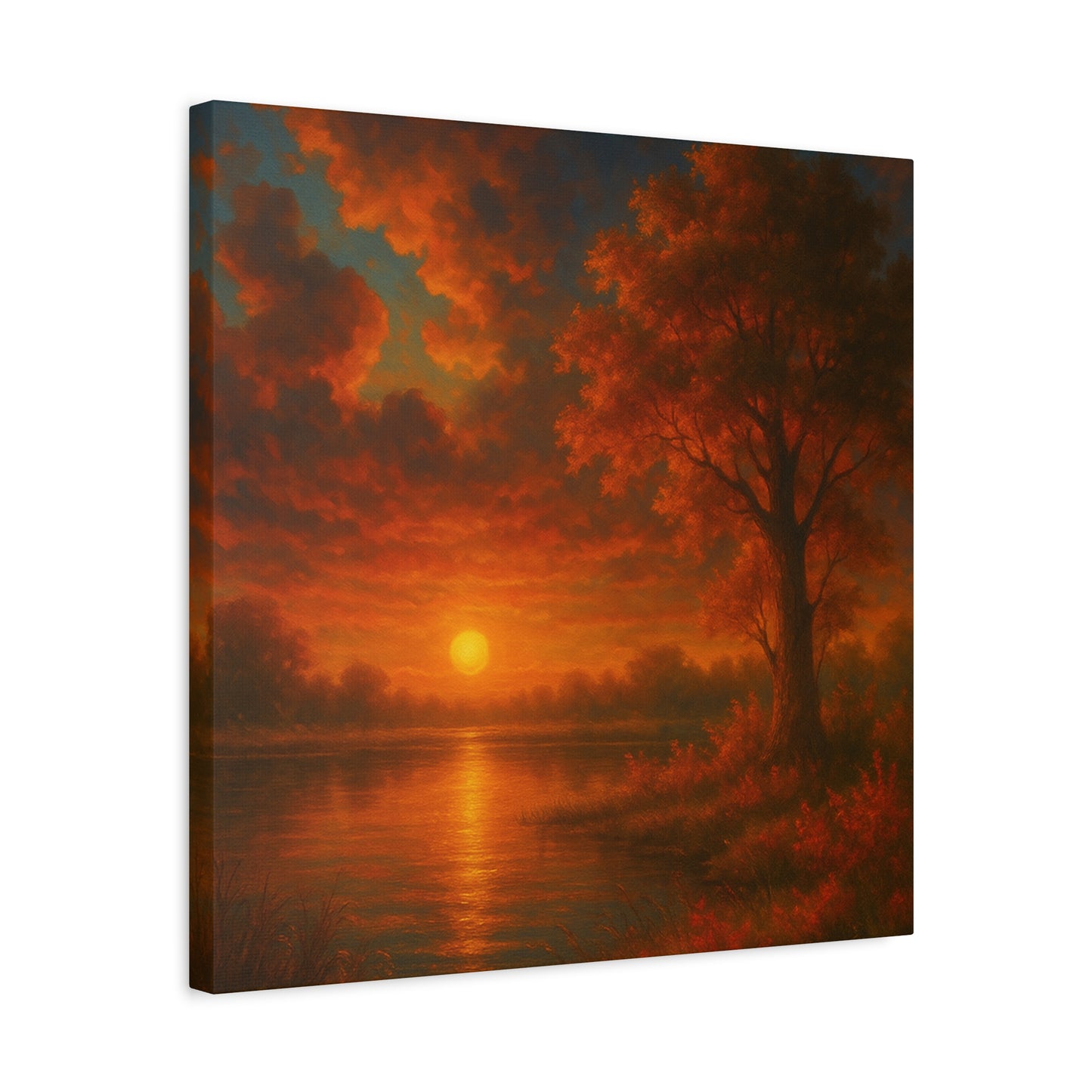Serene Sunset Canvas Wall Art, Nature Decor, Home Aesthetic, Gift for Art Lovers, Inspiring Wall Hanging, Living Room Decoration