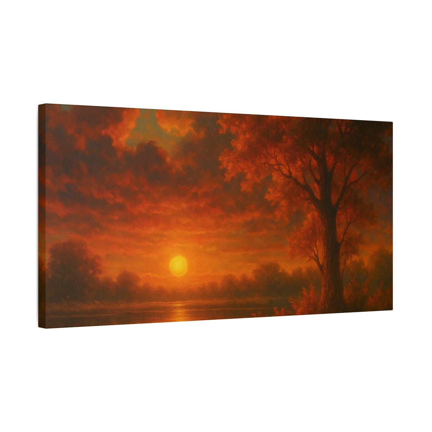 Serene Sunset Canvas Wall Art, Nature Decor, Home Aesthetic, Gift for Art Lovers, Inspiring Wall Hanging, Living Room Decoration
