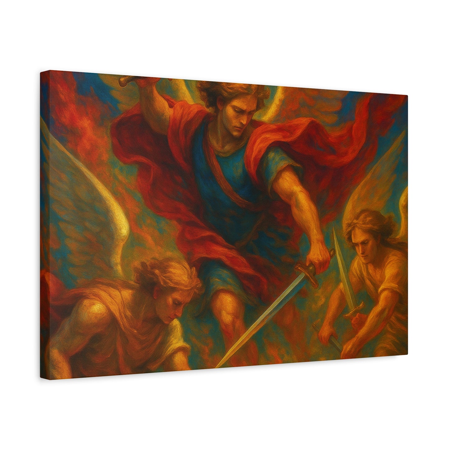 Divine Art Canvas, St Michael Wall Decor, Spiritual Home Decor, Inspirational Gift, Saint Art Print, Religious Wall Art