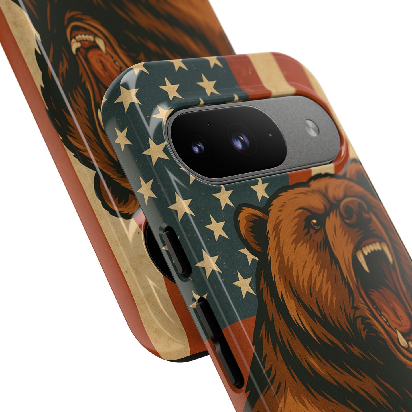 Tough Cases - Patriotic Bear Phone Case, Custom Phone Cover, Strong Protective Case, USA Flag Design, Gift for Outdoors Lovers