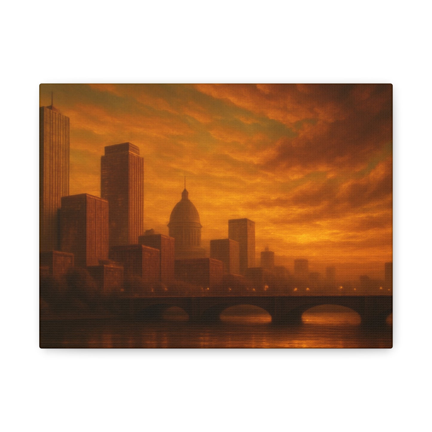 Sunset Cityscape Wall Art, Canvas Print, Home Decor, Urban Landscape, Unique Gift, Modern Art, Interior Design