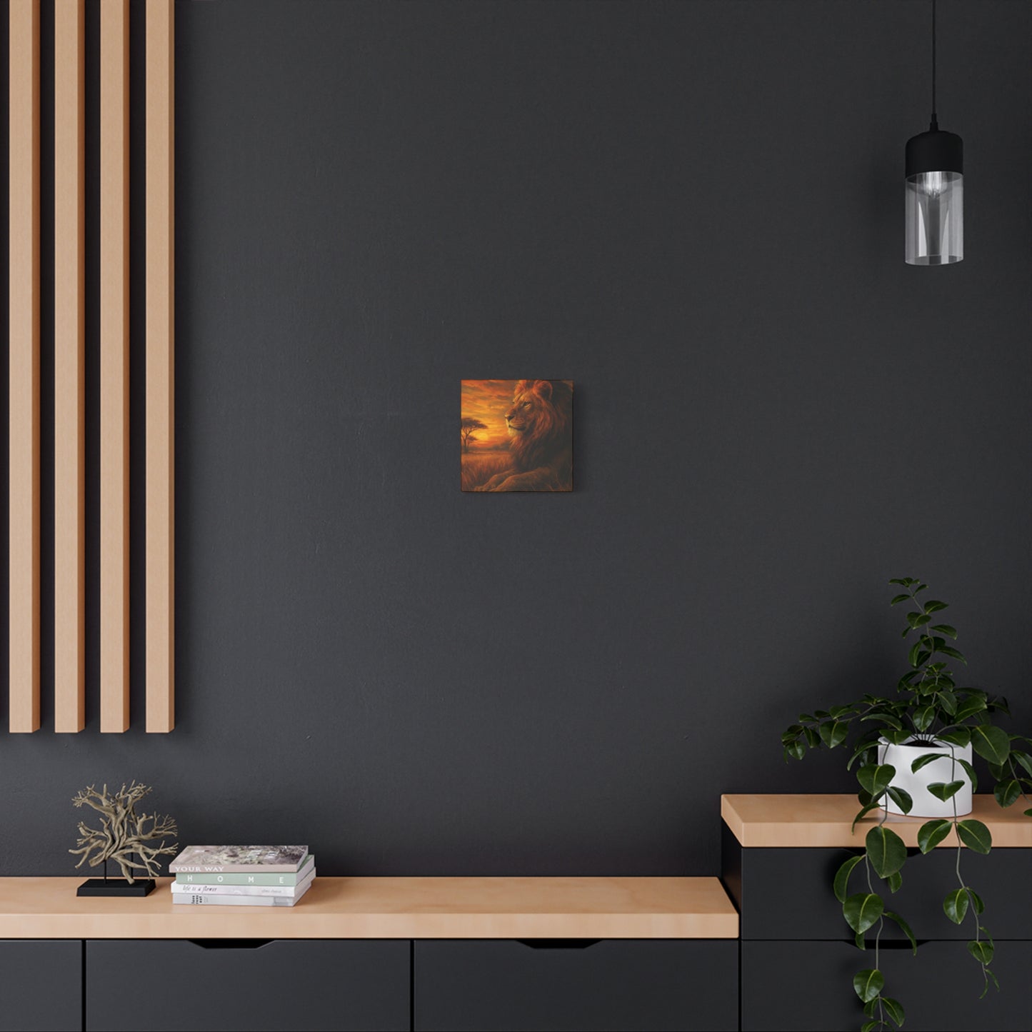 King of the Savanna - Lion Sunset Canvas
