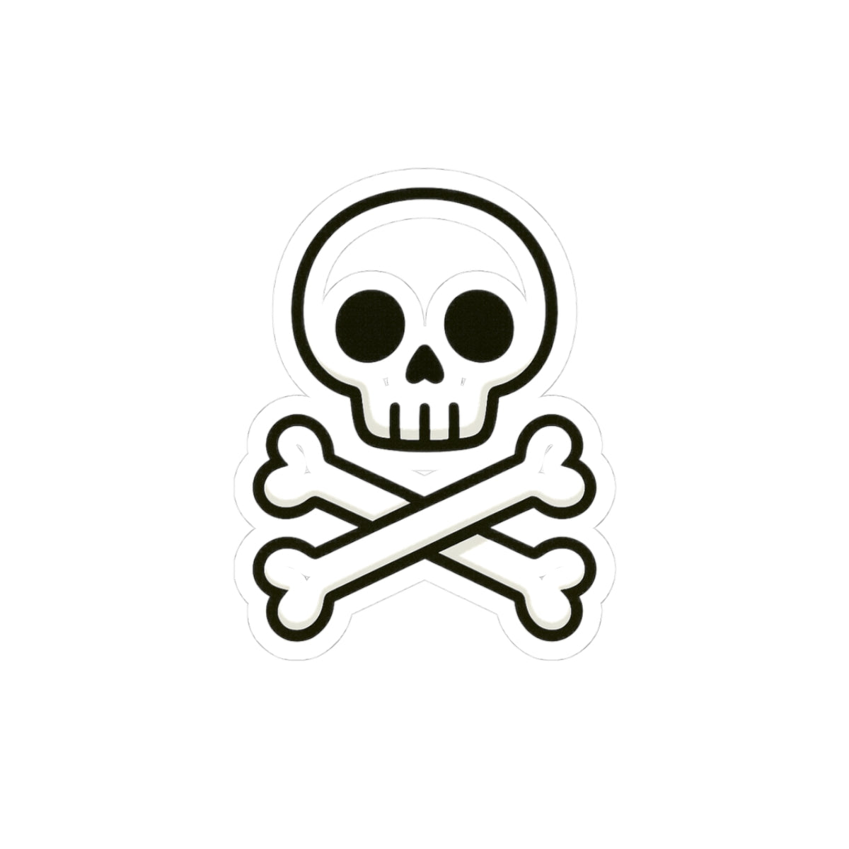 Skull and Crossbones Kiss-Cut Stickers | Edgy Laptop Decals, Vinyl Stickers for Water Bottles, Halloween Decor, Gothic Aesthetic
