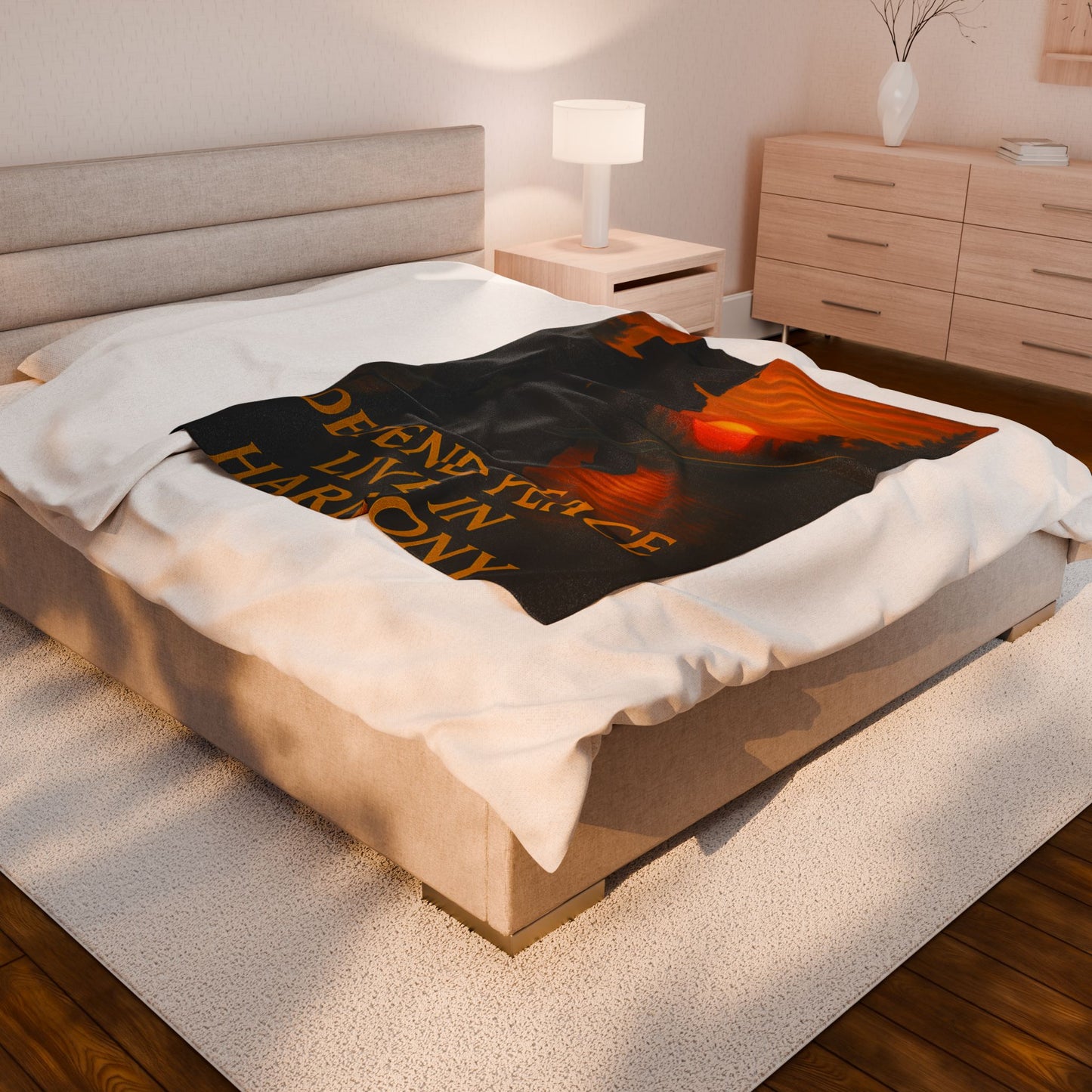 Samurai Peace Velveteen Plush Blanket - Cozy Home Decor, Gift for Gamers, Lounge, Meditation, Zen, Relaxation
