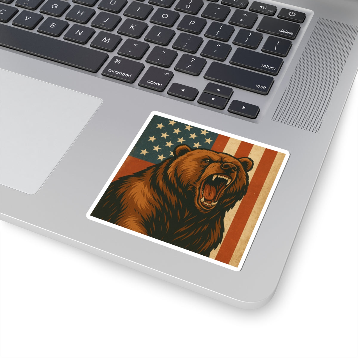 Patriotic Bear Kiss-Cut Stickers | VSCO Stickers, Laptop Decals, Wilderness Decor, USA Pride, Gifts for Nature Lovers
