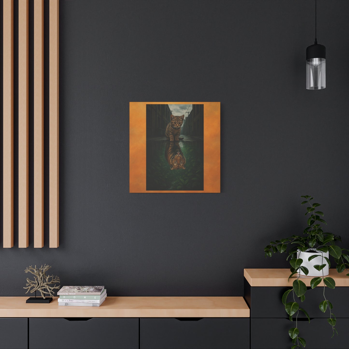 Whimsical Cat Canvas Art Print, Adorable Home Decor, Gift for Cat Lovers, Animal Wall Art, Unique Gift for Birthdays