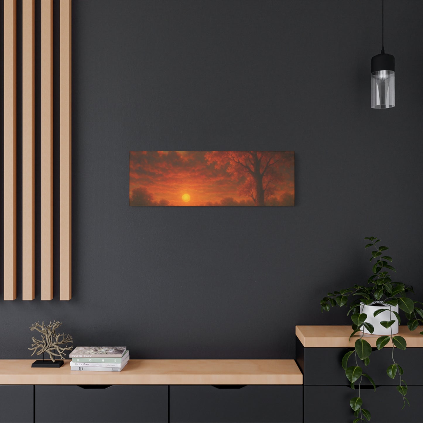 Serene Sunset Canvas Wall Art, Nature Decor, Home Aesthetic, Gift for Art Lovers, Inspiring Wall Hanging, Living Room Decoration