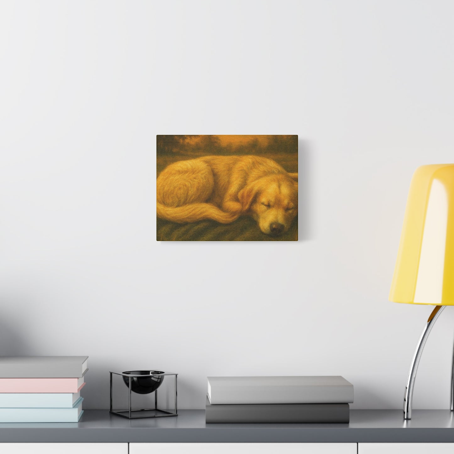 Golden Retriever Art Canvas Print, Dog Lovers Decor, Warm Home Wall Art, Gift for Pet Owners, Relaxing Pet Artwork
