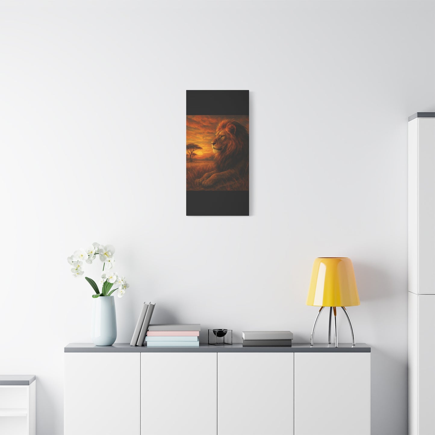 King of the Savanna - Lion Sunset Canvas