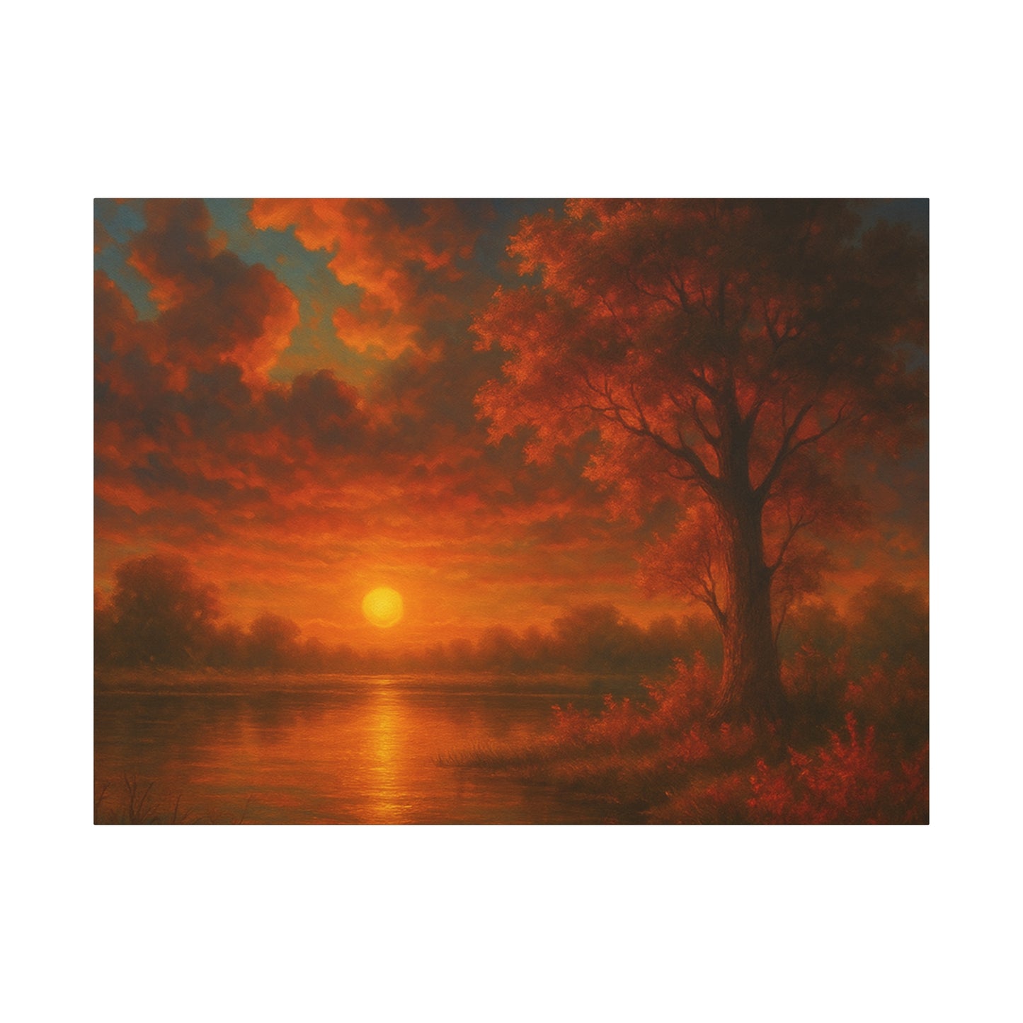 Serene Sunset Canvas Wall Art, Nature Decor, Home Aesthetic, Gift for Art Lovers, Inspiring Wall Hanging, Living Room Decoration