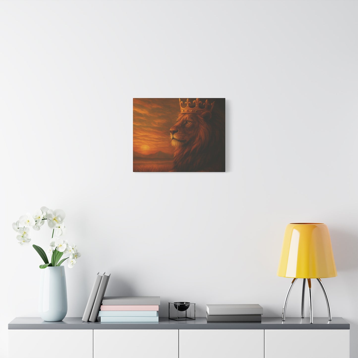 Majestic Lion Canvas Print, Animal Wall Art, Home Decor, Crowned Lion Artwork, Gift for Animal Lovers, Safari Themed Room