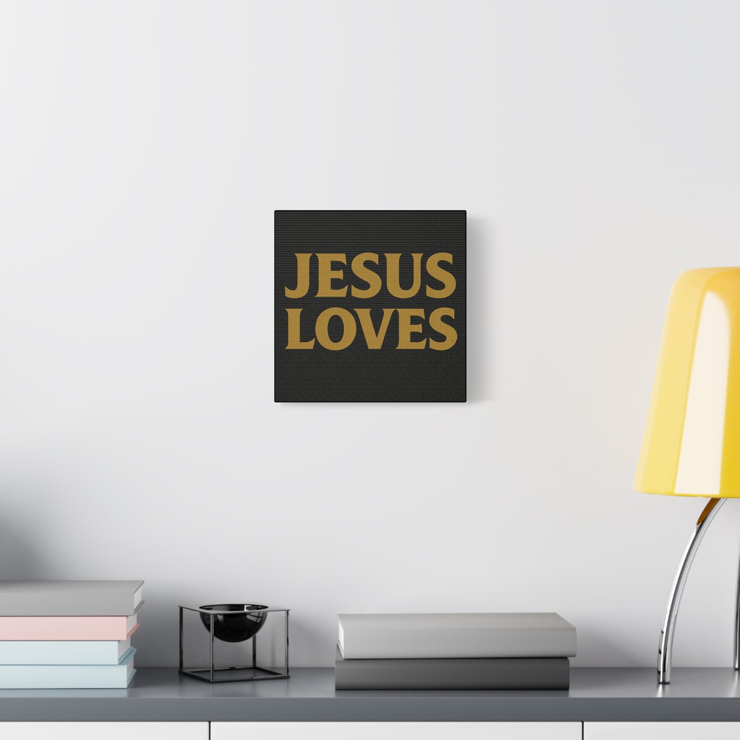 Jesus Loves Canvas Wall Art, Inspirational Home Decor, Faith-Based Gift for Christians, Religious Wall Decor