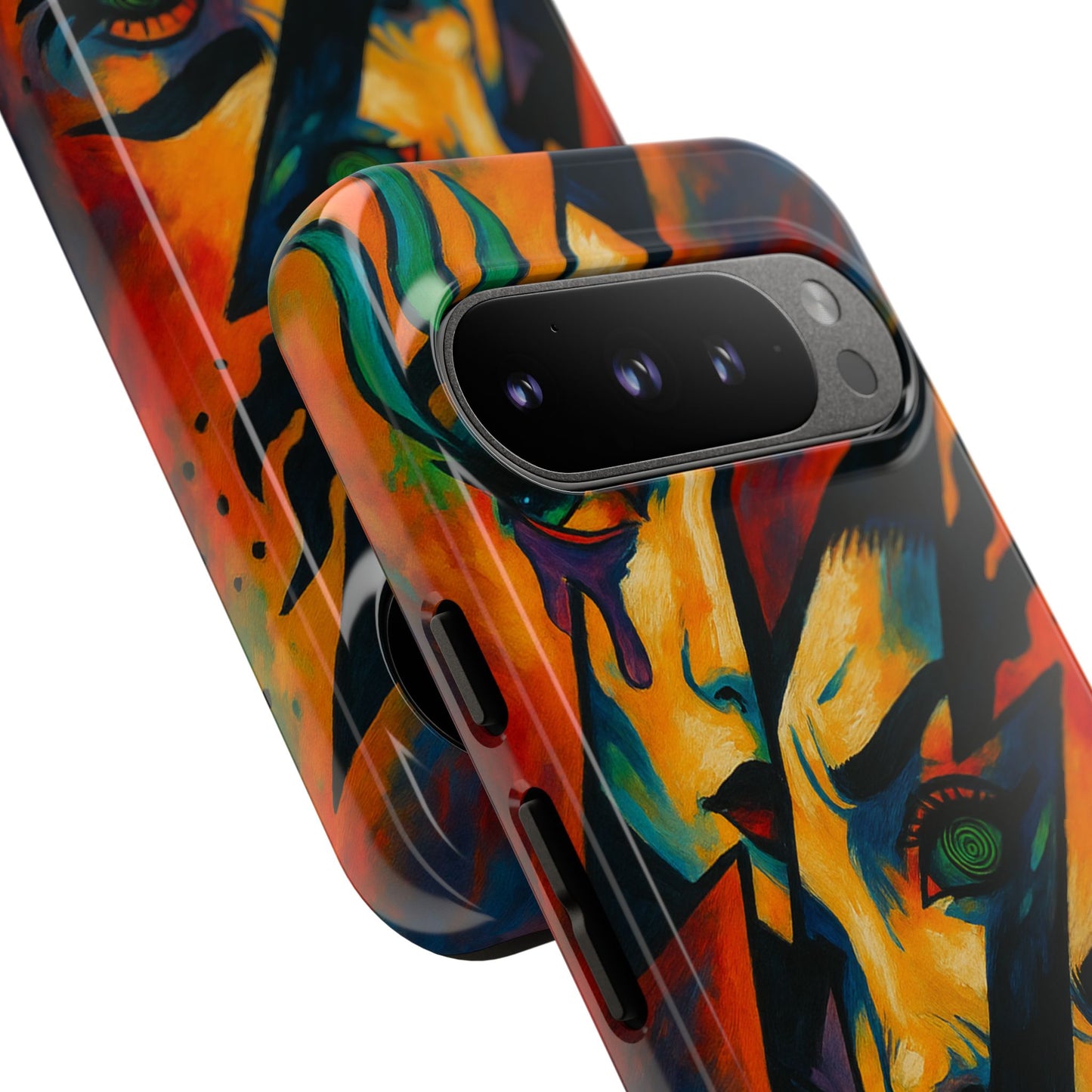 Vibrant Phone Case with Edgy Art, Tough Cases for Trendsetters, Unique Gift for Art Lovers, Colorful Phone Accessory, Protection and Style