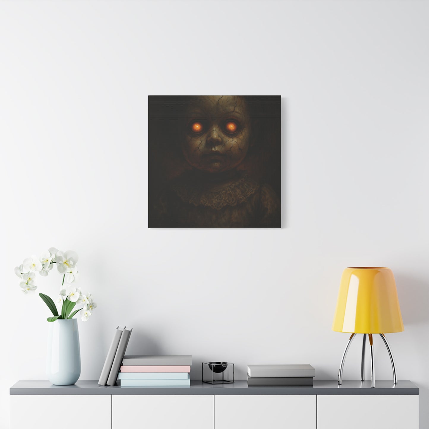 Eerie Artwork Canvas, Horror Decor, Creepy Wall Art, Spooky Gift, Haunted Home Decoration