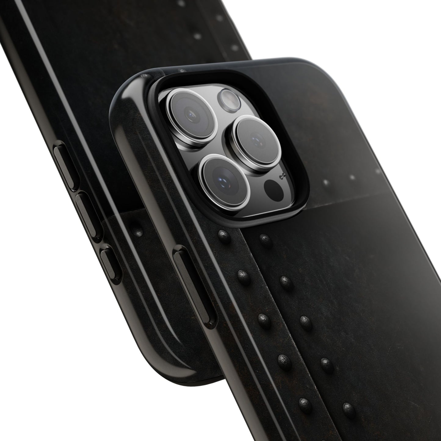 Steel & Smoke – Riveted Shadows Phone Case