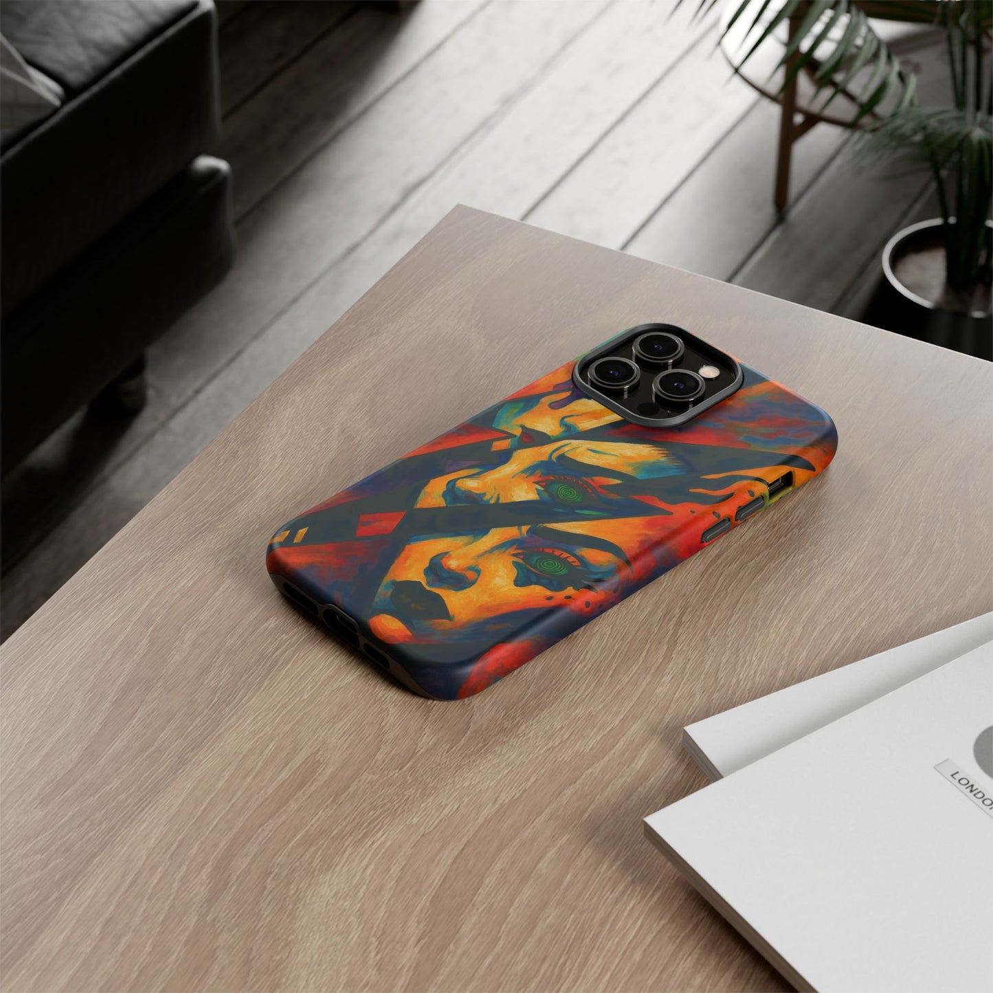 Vibrant Phone Case with Edgy Art, Tough Cases for Trendsetters, Unique Gift for Art Lovers, Colorful Phone Accessory, Protection and Style