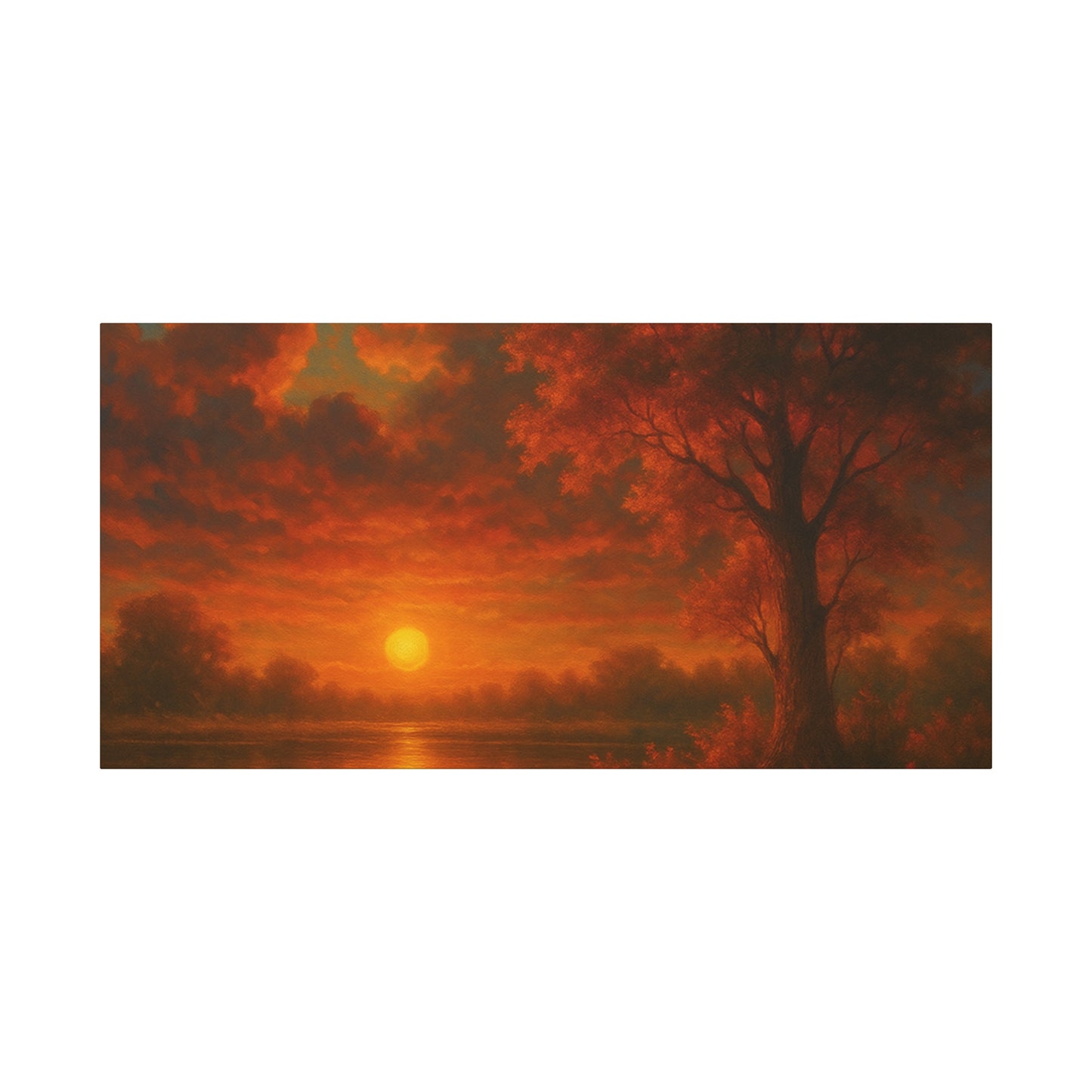 Serene Sunset Canvas Wall Art, Nature Decor, Home Aesthetic, Gift for Art Lovers, Inspiring Wall Hanging, Living Room Decoration