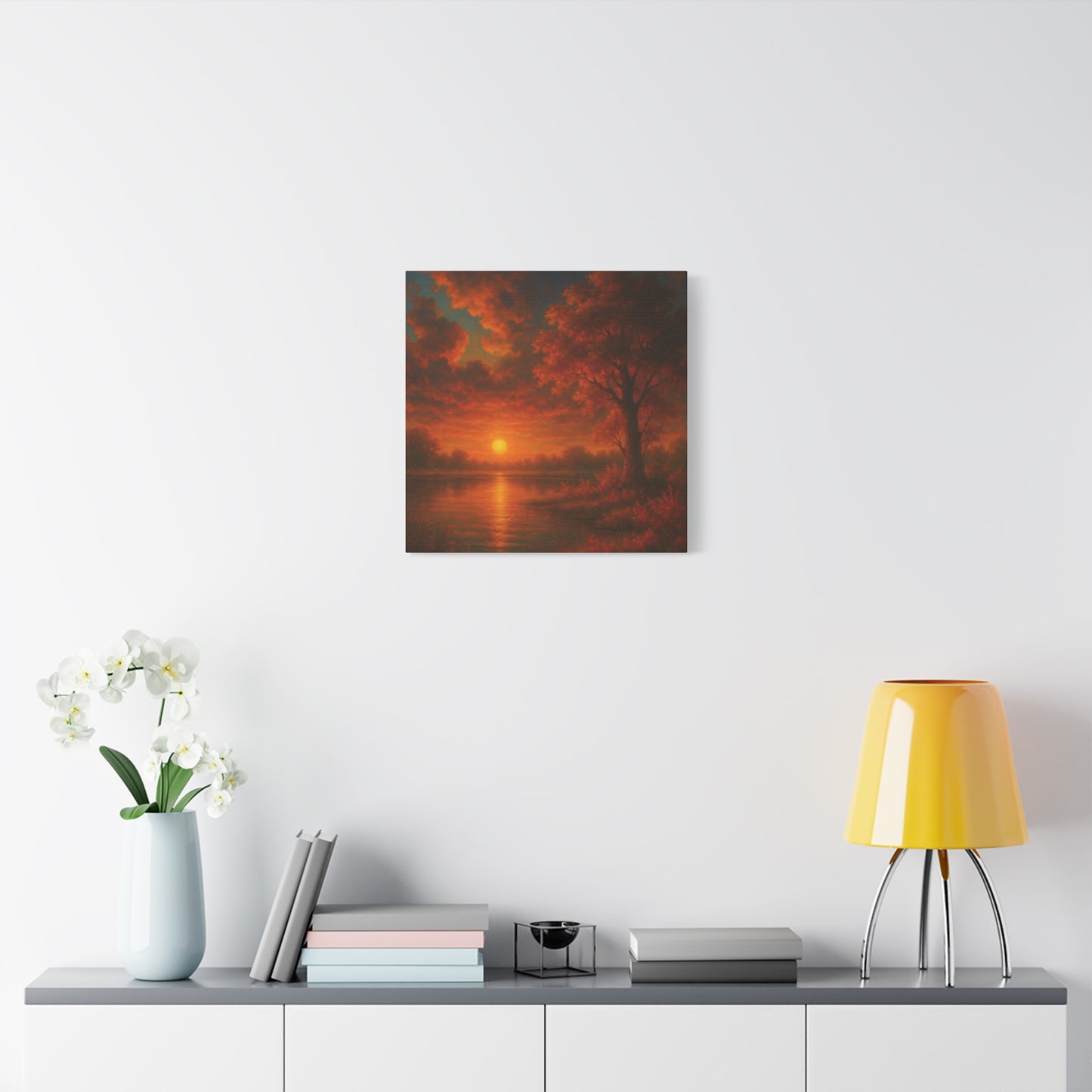 Serene Sunset Canvas Wall Art, Nature Decor, Home Aesthetic, Gift for Art Lovers, Inspiring Wall Hanging, Living Room Decoration