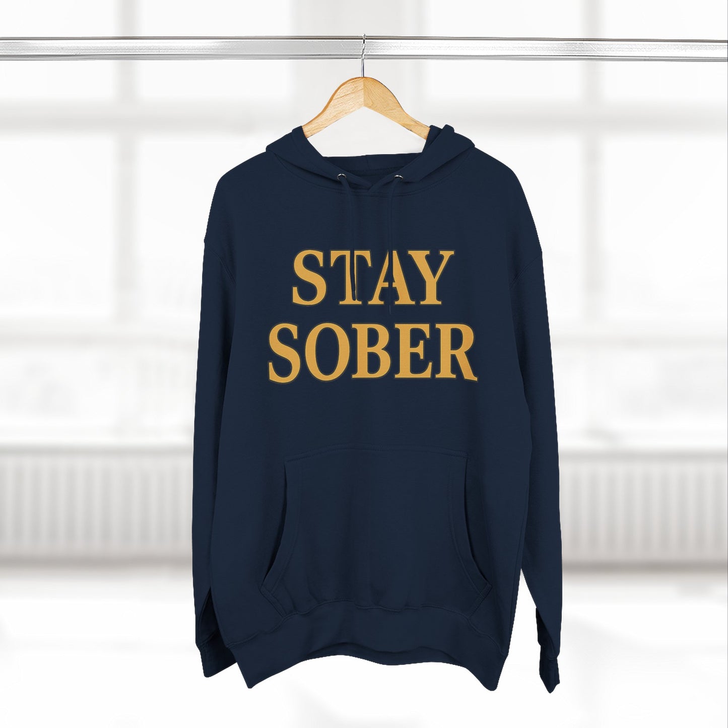 Stay Sober x Faith Hoodie – Gold & Black Christian Recovery Design