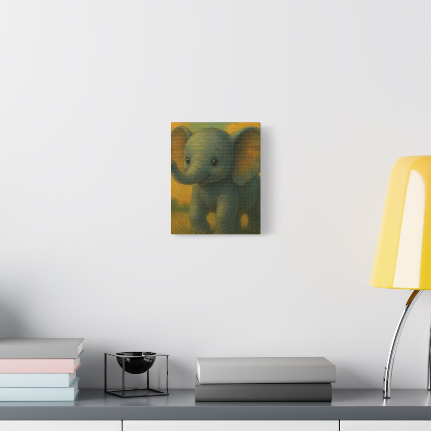 Elephant Canvas Art Print, Cute Nursery Wall Decor, Kids Room Art, Baby Shower Gift, Animal Lover Gift