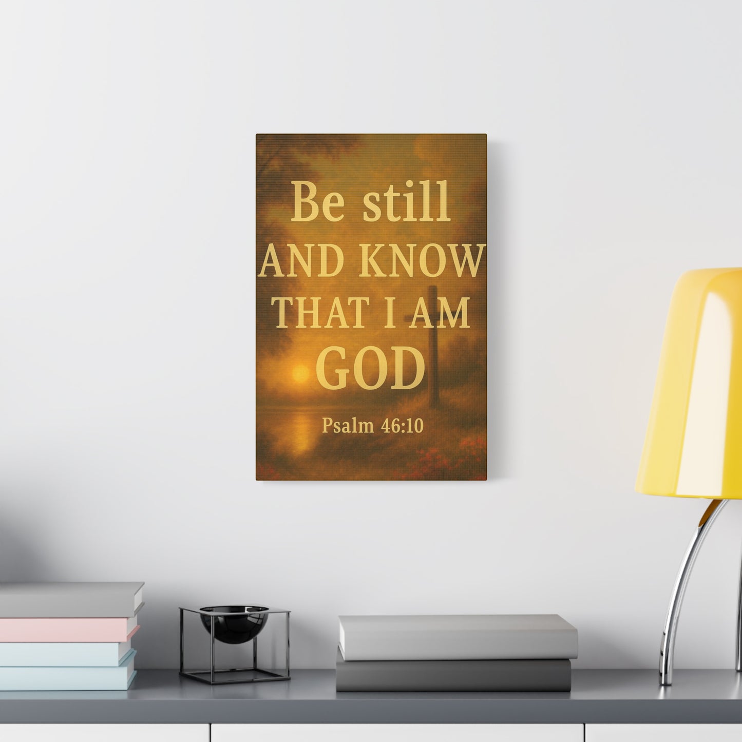 Inspirational Canvas Wall Art, Faith Decor, Christian Gift, Spiritual Home Decor, Wall Hanging, Psalm 46:10 Quote