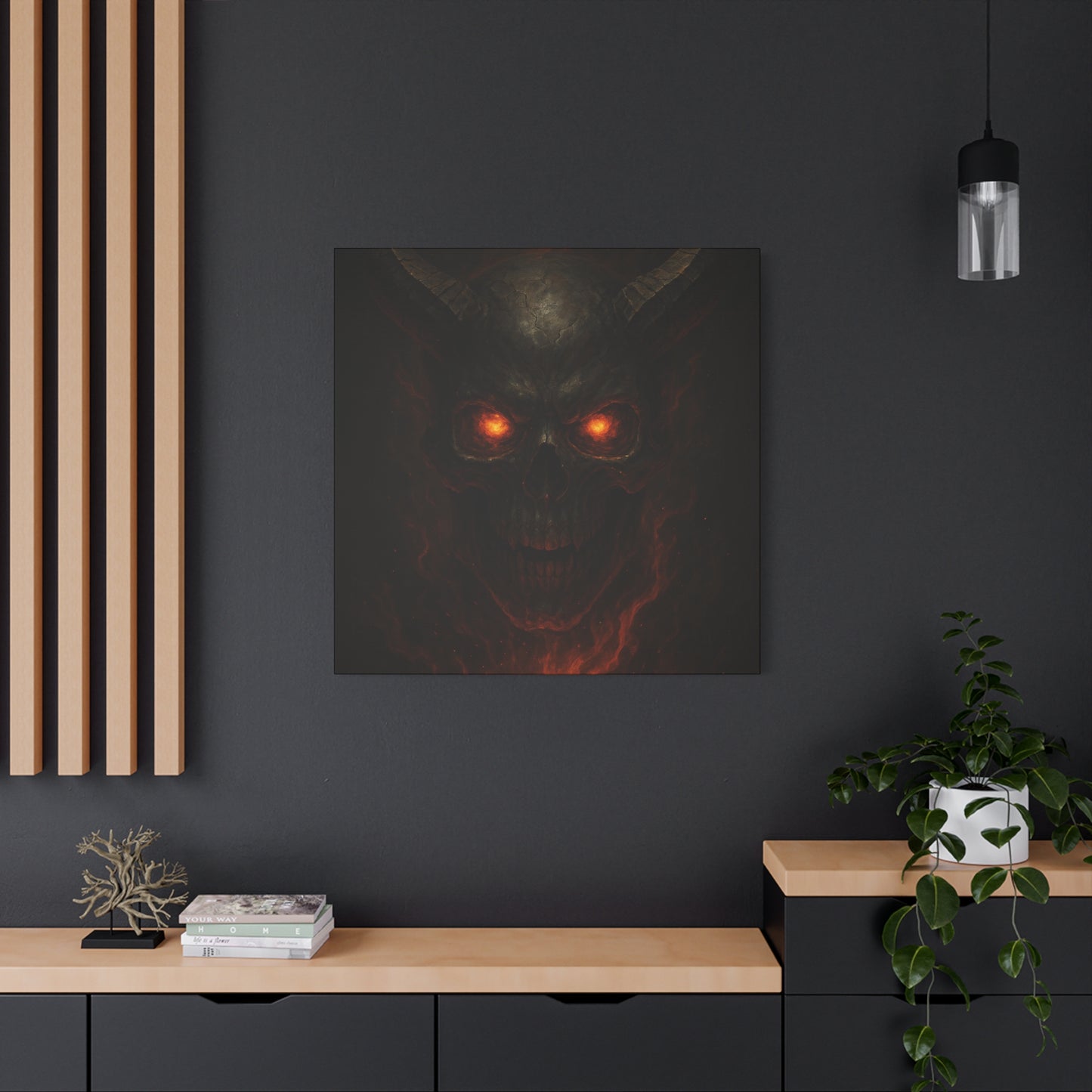 Gothic Wall Art Canvas, Dark Decor for Halloween, Gift for Horror Fans, Scary Home Wall Hanging, Edgy Room Decor