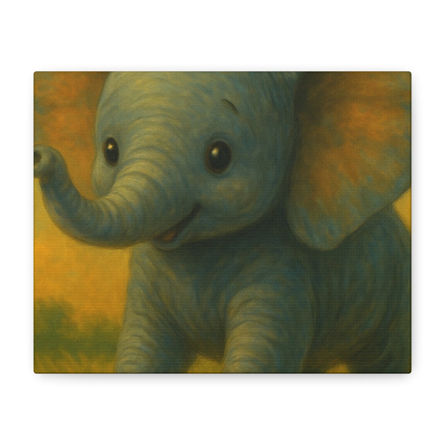 Elephant Canvas Art Print, Cute Nursery Wall Decor, Kids Room Art, Baby Shower Gift, Animal Lover Gift