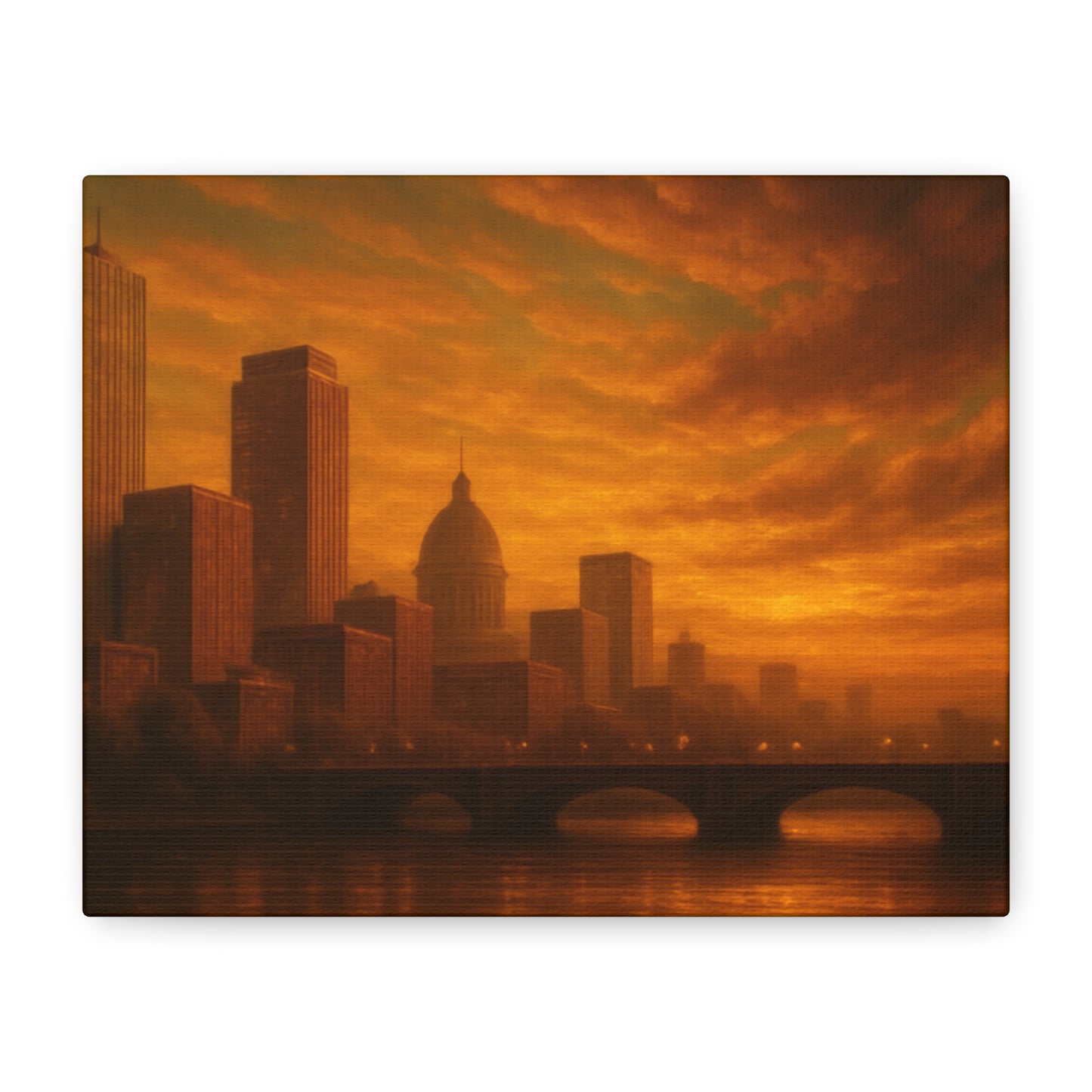 Sunset Cityscape Wall Art, Canvas Print, Home Decor, Urban Landscape, Unique Gift, Modern Art, Interior Design