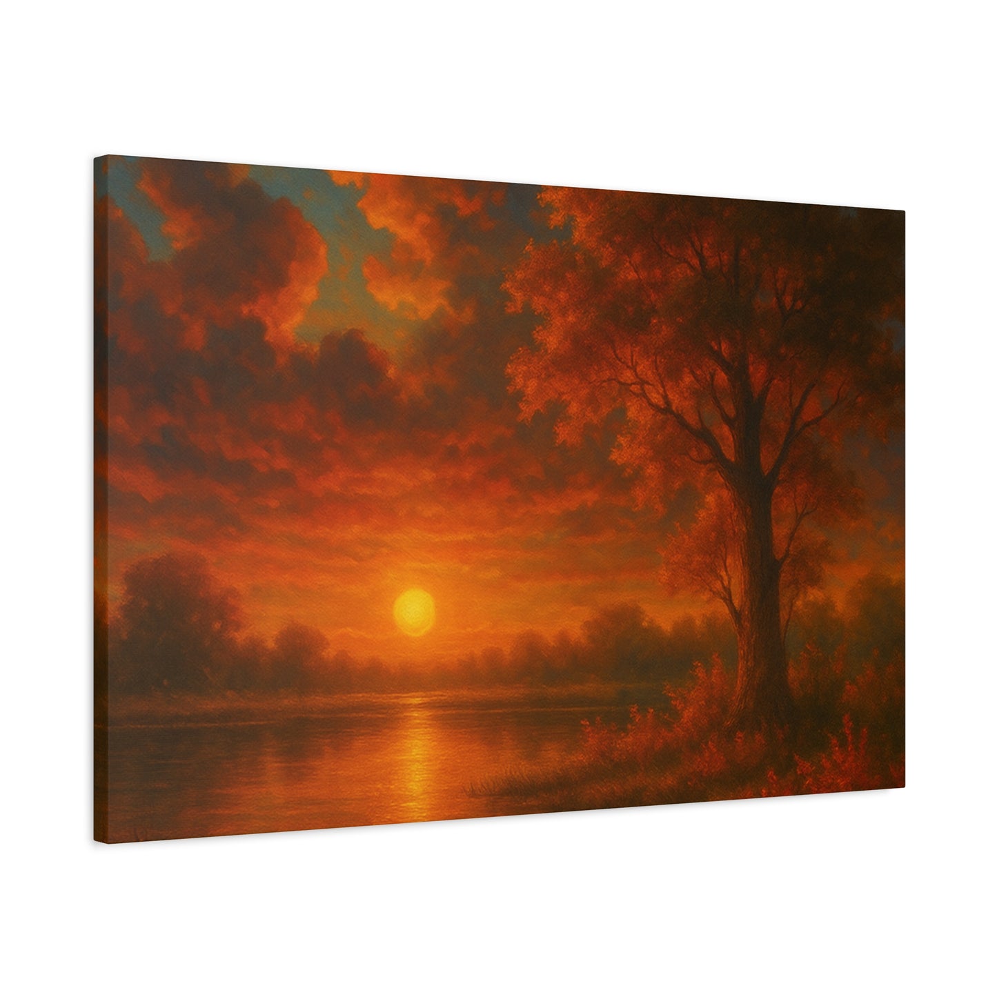 Serene Sunset Canvas Wall Art, Nature Decor, Home Aesthetic, Gift for Art Lovers, Inspiring Wall Hanging, Living Room Decoration
