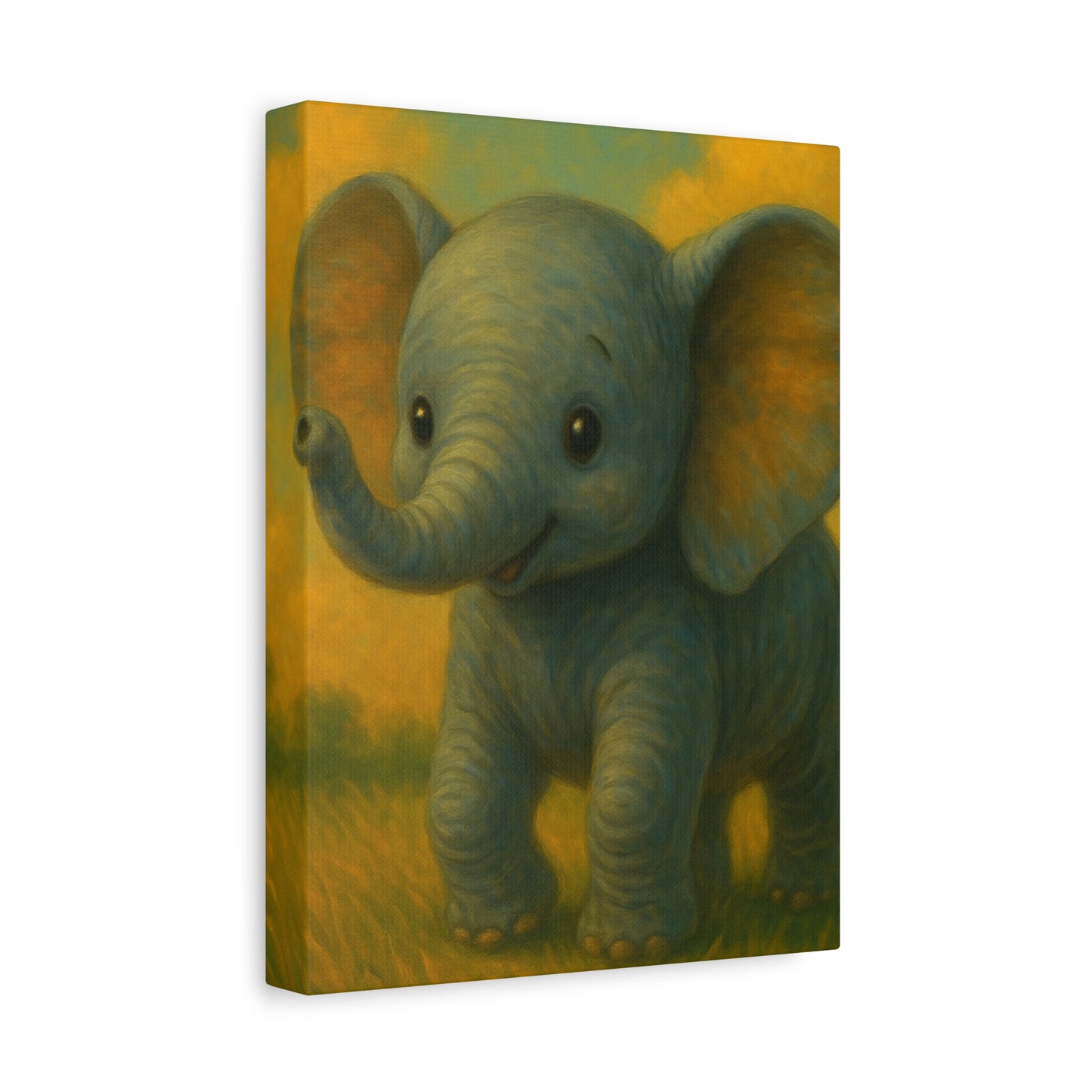 Elephant Canvas Art Print, Cute Nursery Wall Decor, Kids Room Art, Baby Shower Gift, Animal Lover Gift