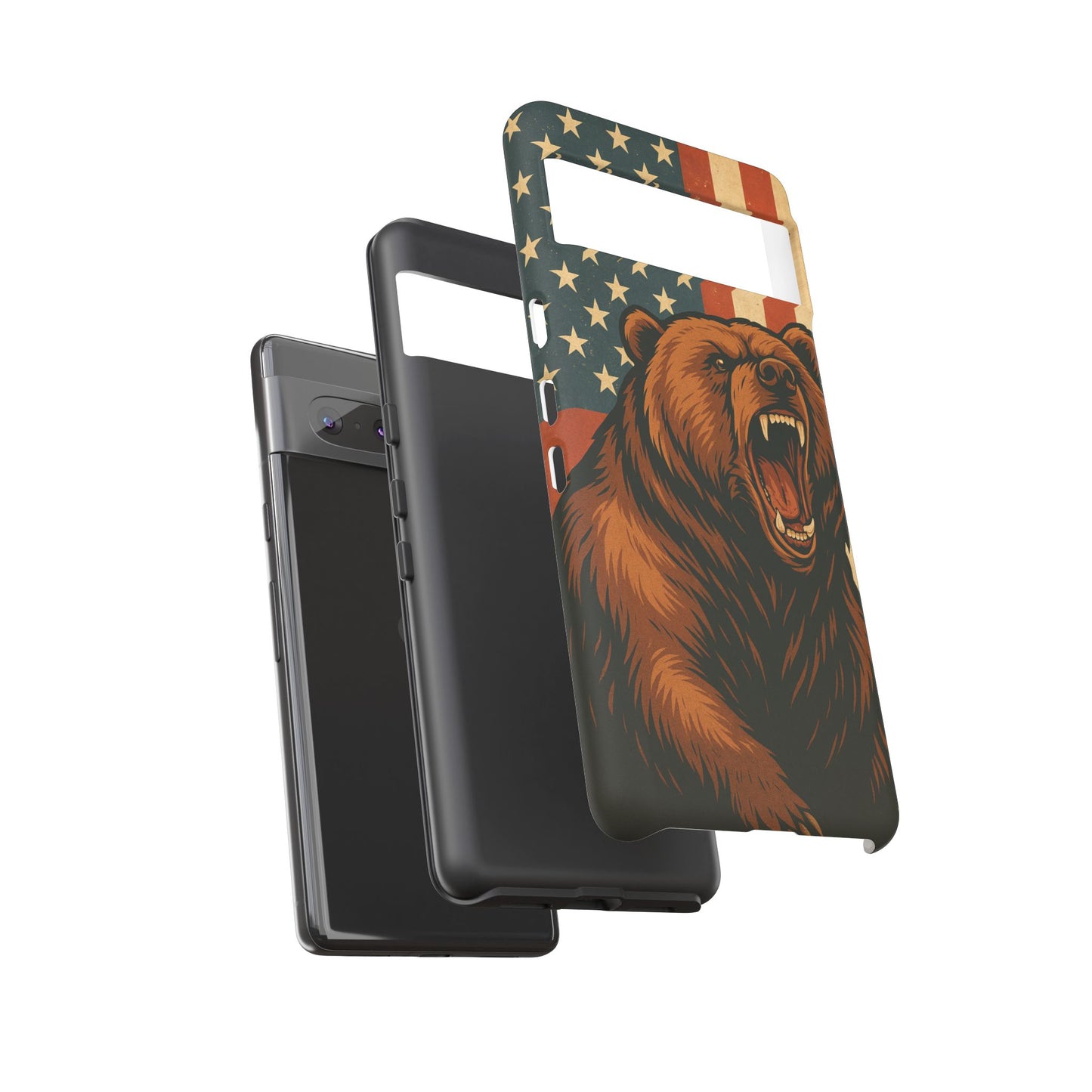 Tough Cases - Patriotic Bear Phone Case, Custom Phone Cover, Strong Protective Case, USA Flag Design, Gift for Outdoors Lovers