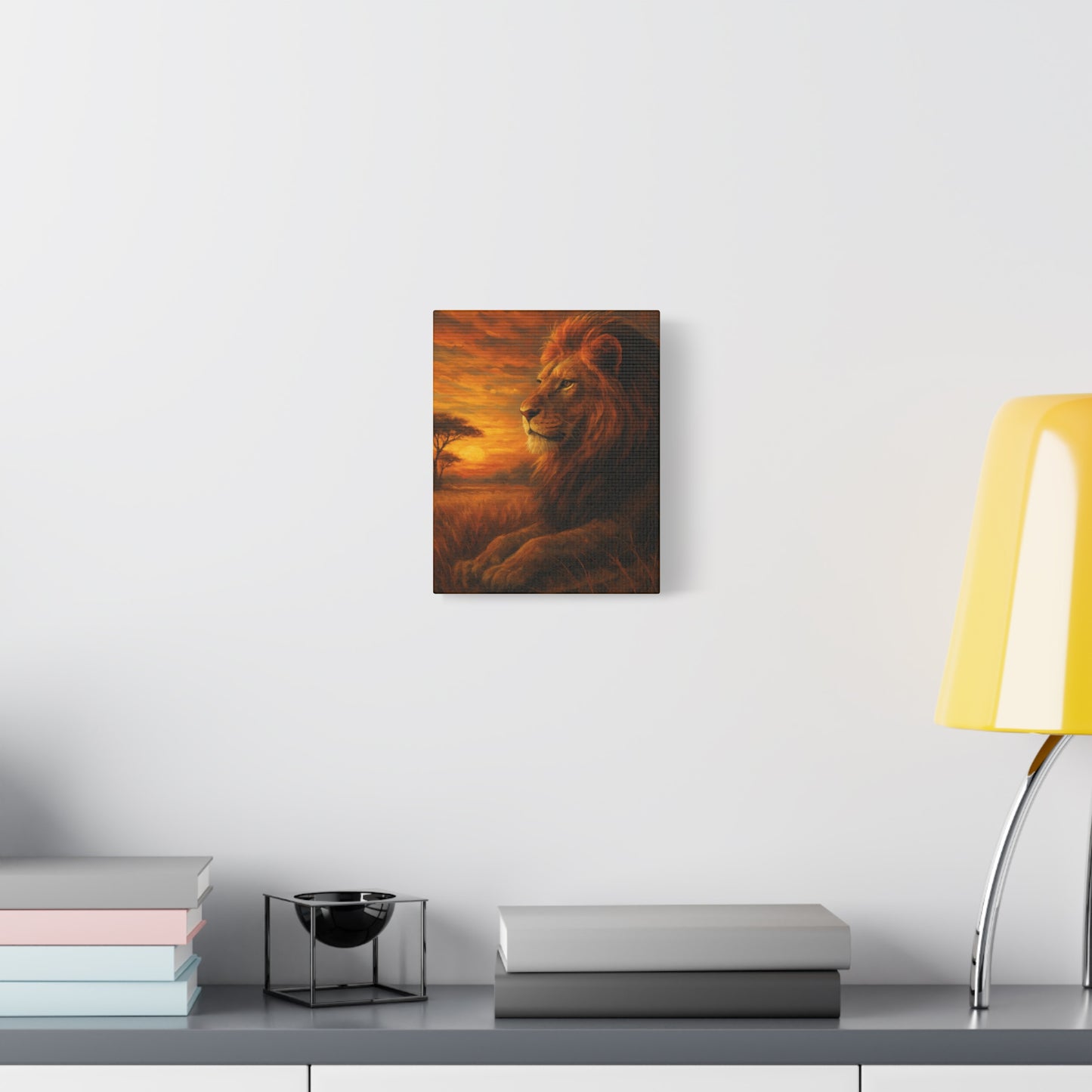 King of the Savanna - Lion Sunset Canvas