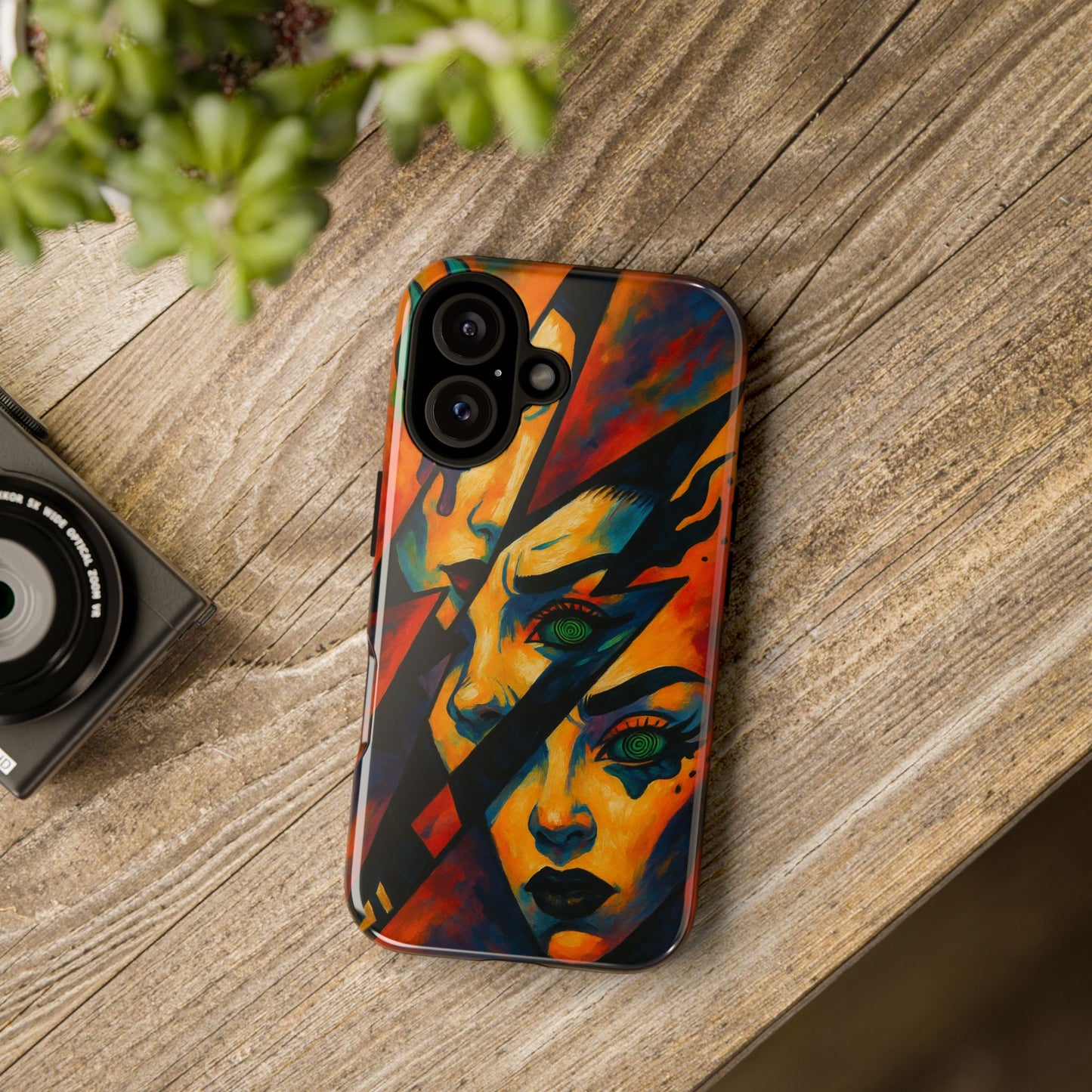 Vibrant Phone Case with Edgy Art, Tough Cases for Trendsetters, Unique Gift for Art Lovers, Colorful Phone Accessory, Protection and Style